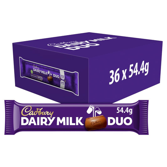 Cadbury Dairy Milk Classic Chocolate Duo 54.4 g – 36 x 54.4g