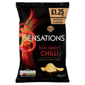 Walkers Sensations Thai Sweet Chilli Crisps 65g PMP £1.35 RRP – 18 x 65g