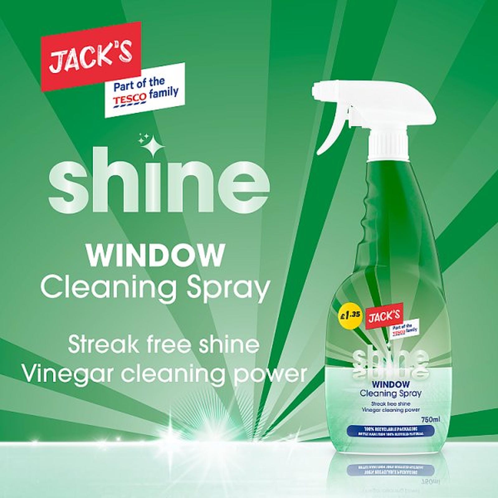 Jack's Shine Window Cleaning Spray 750ml