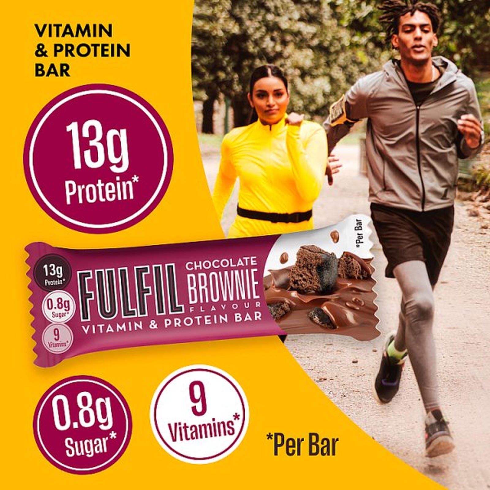 Fulfil Chocolate Brownie Flavour Vitamin & Protein Bar 40g