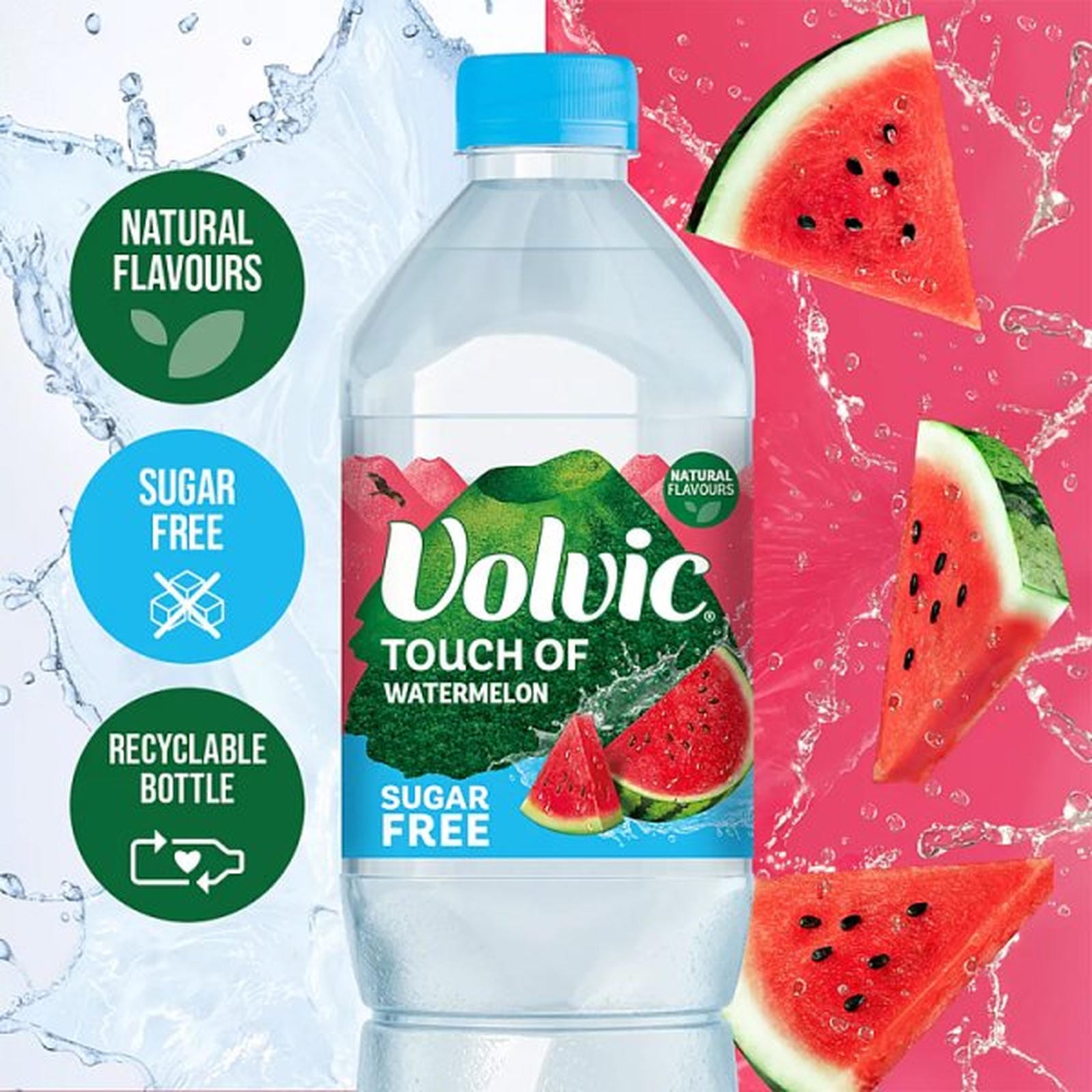 Volvic Touch of Fruit Watermelon Sugar Free Still Flavoured Water 1.5L