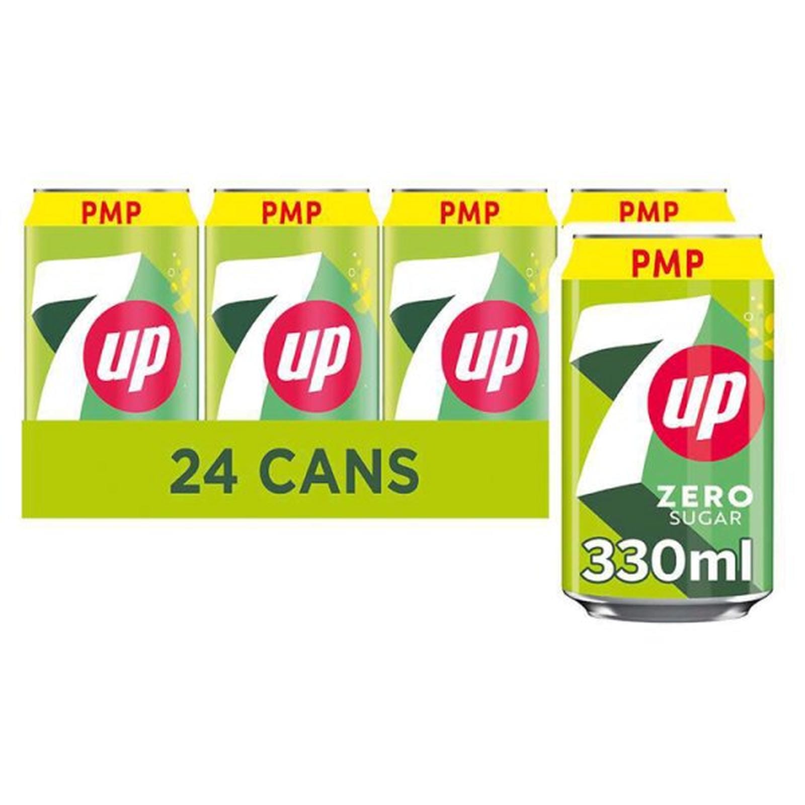 7UP Zero Sugar Free Lemon & Lime Can PMP 330ml