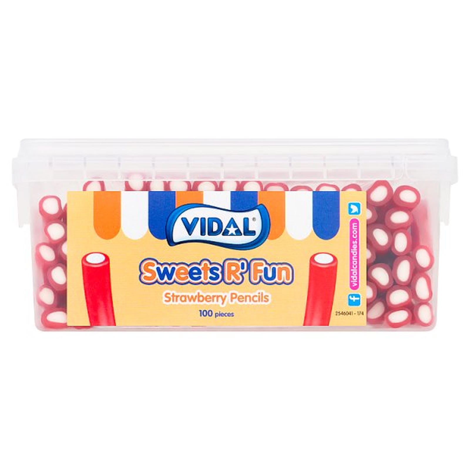 Vidal Sweets R' Fun Strawberry Pencils 100 Pieces 1.2kg