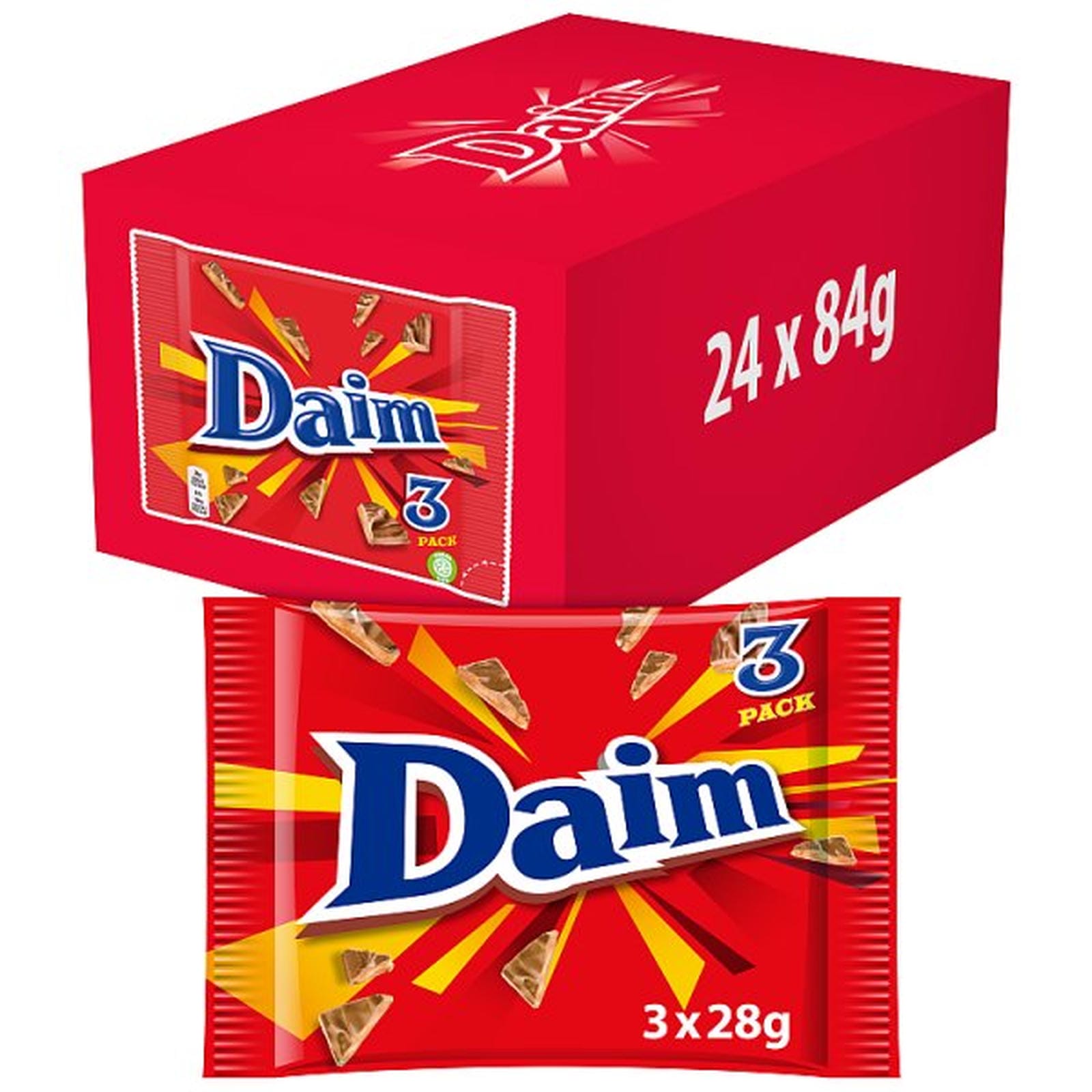 Daim Chocolate Bar 3 Pack Multipack 84g (3 x 28g)