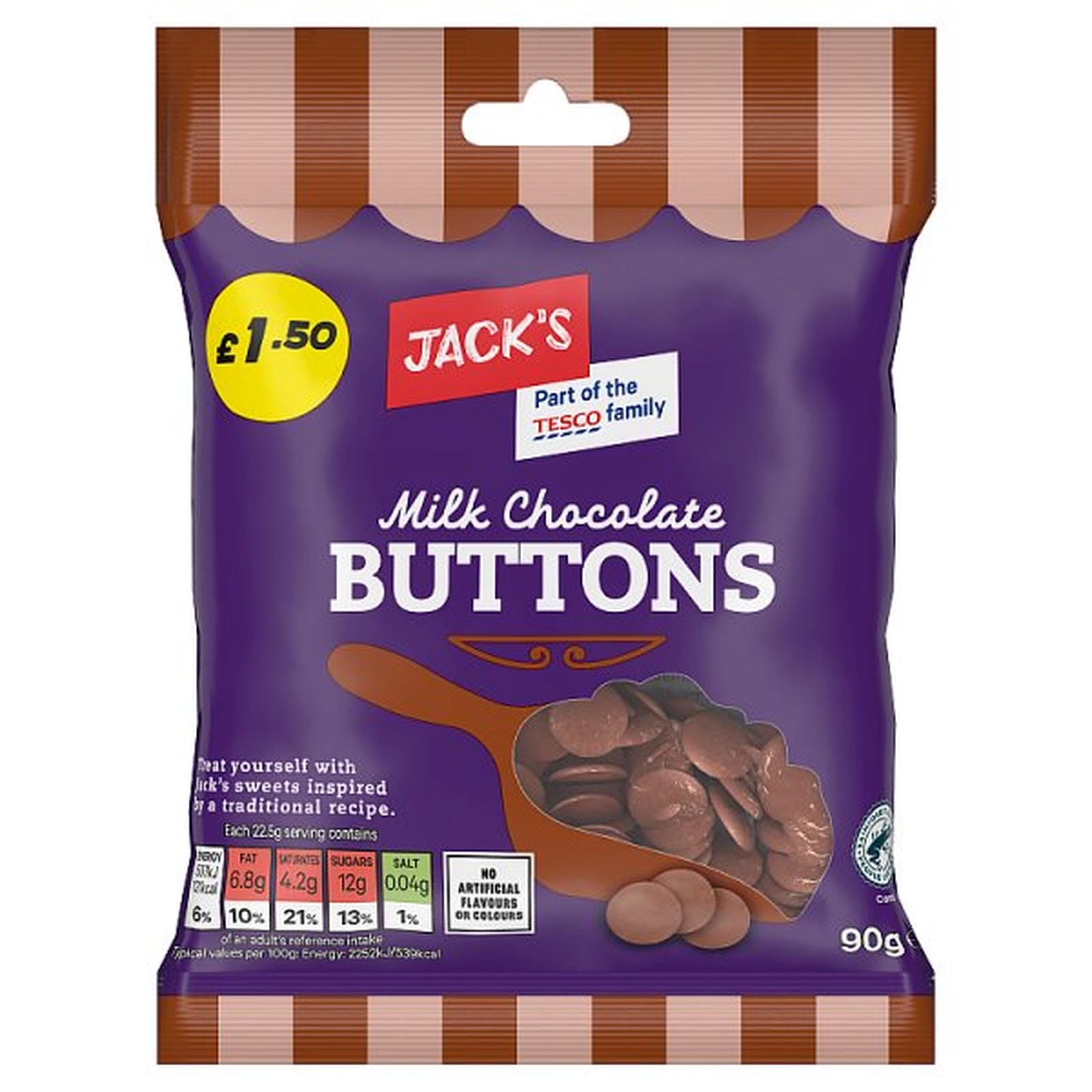 Jack's Milk Chocolate Buttons 90g