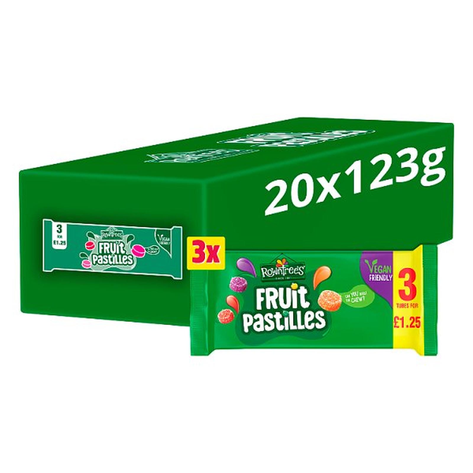 Rowntree's Fruit Pastilles Sweets 3 Pack Multipack 123g PMP £1.25