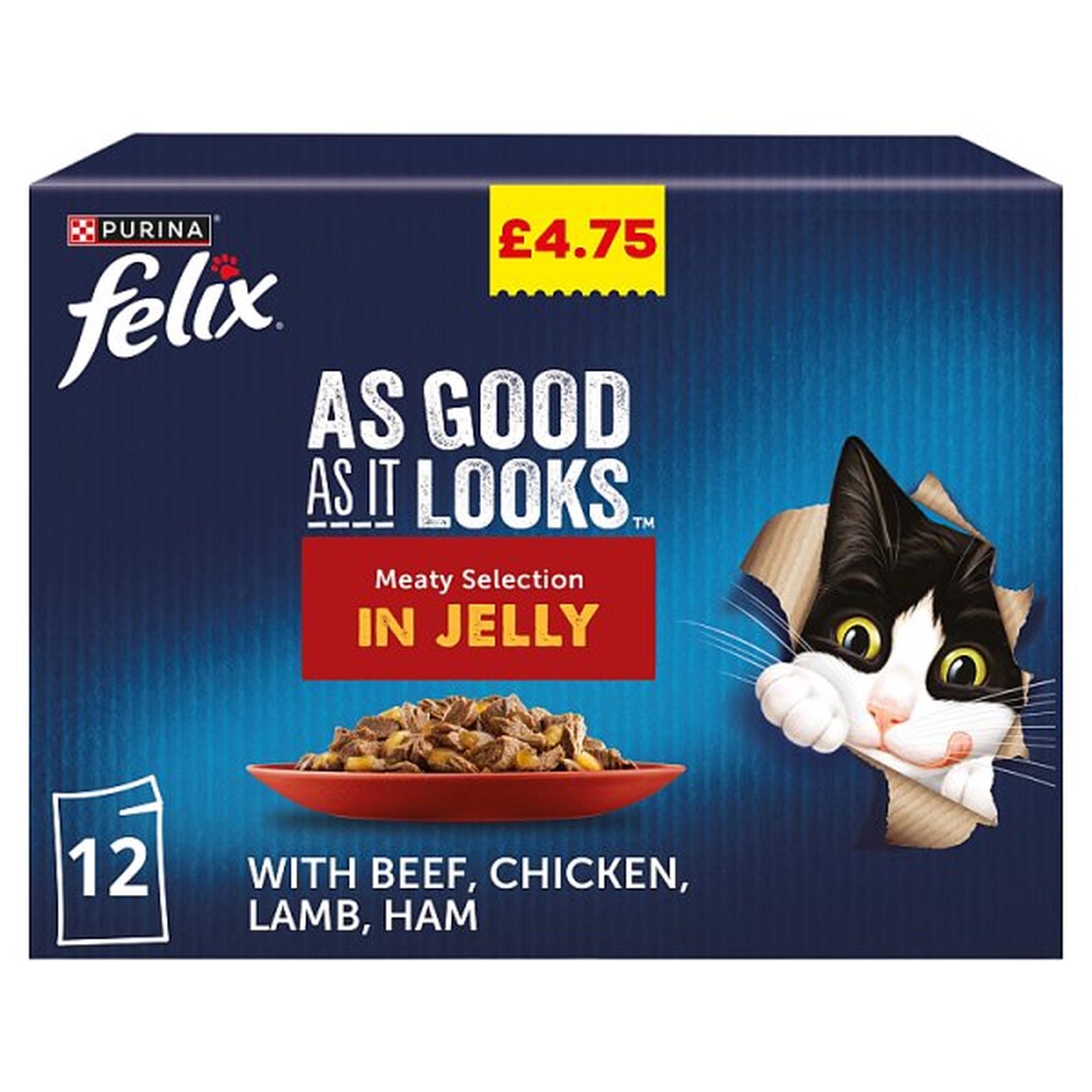 FELIX As Good As it Looks Meaty Selection in Jelly Wet Cat Food 12x85g PMP