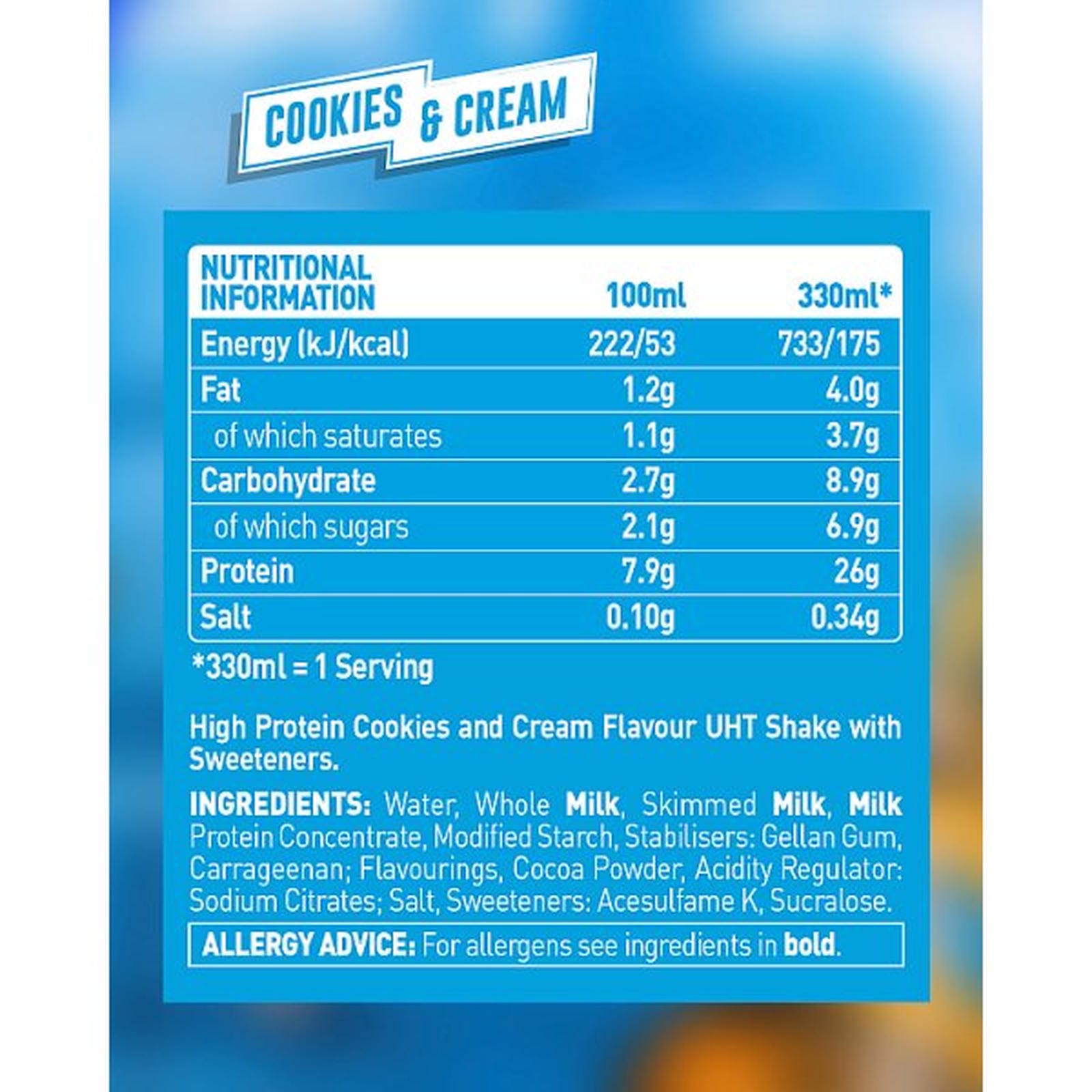 Grenade Cookies & Cream Flavour Protein Shake 330ml