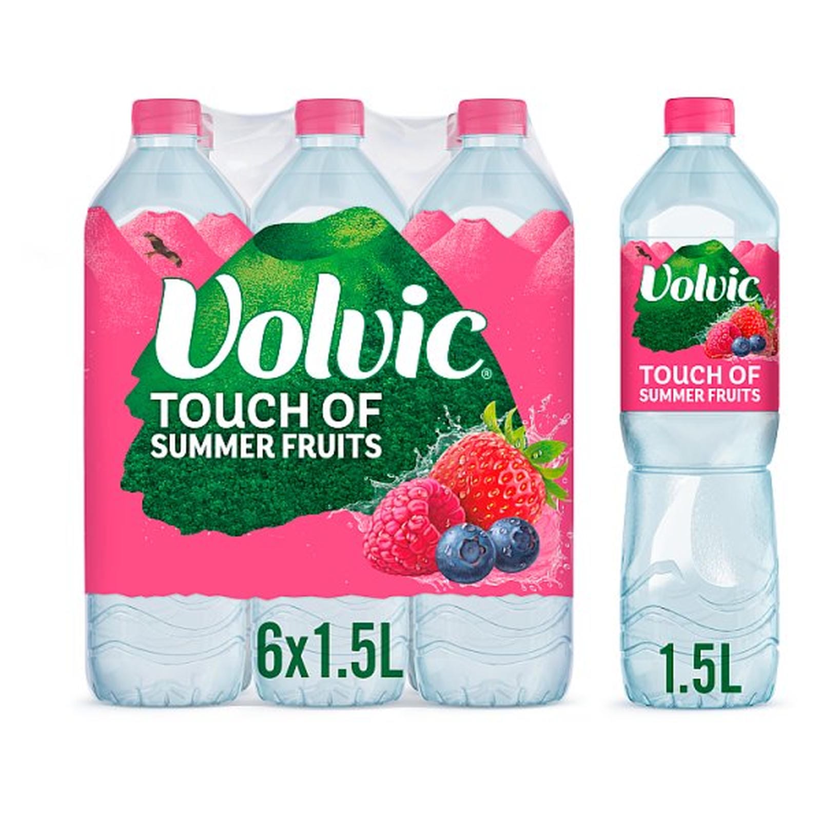 Volvic Touch of Fruit Low Sugar Summer Fruits Natural Flavoured Water 6 x 1.5L