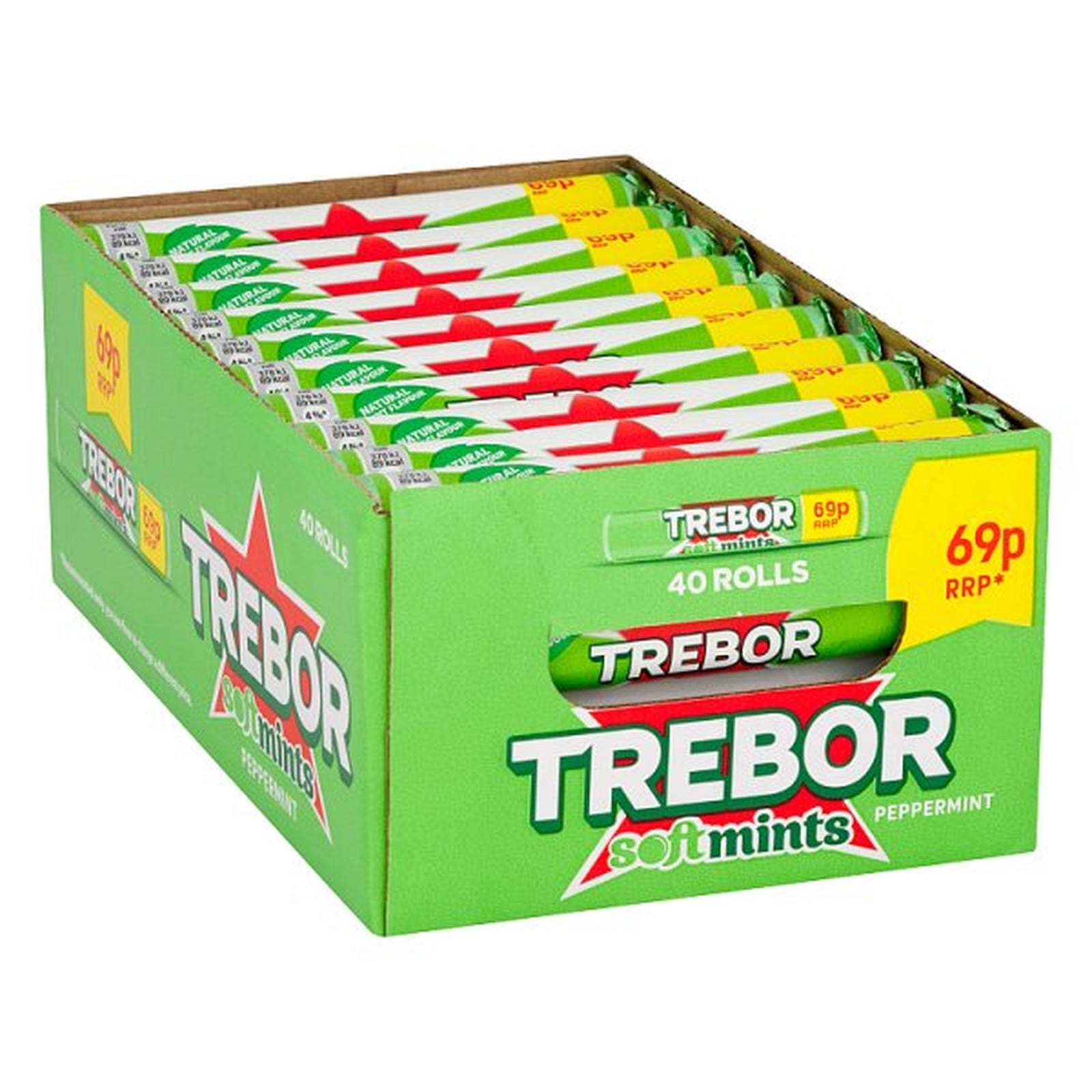 Trebor Softmints Peppermint Mints Roll 69p PMP 44.9g