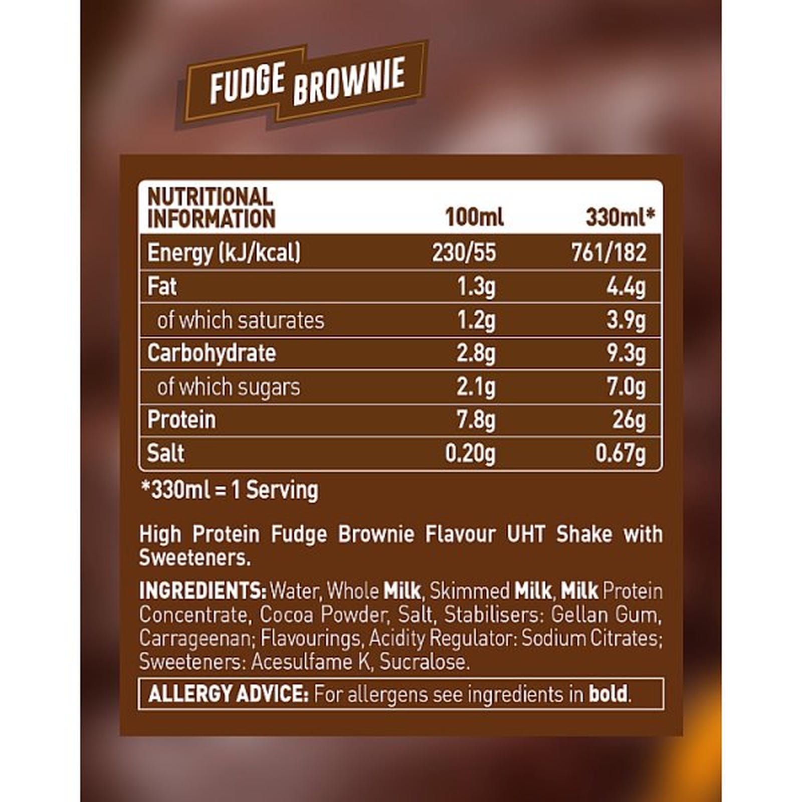 Grenade Fudge Brownie Flavour Protein Shake 330ml