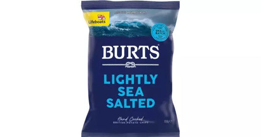 Burts Lightly Sea Salted Hand Cooked British Potato Chips 150g – 10 x 150g