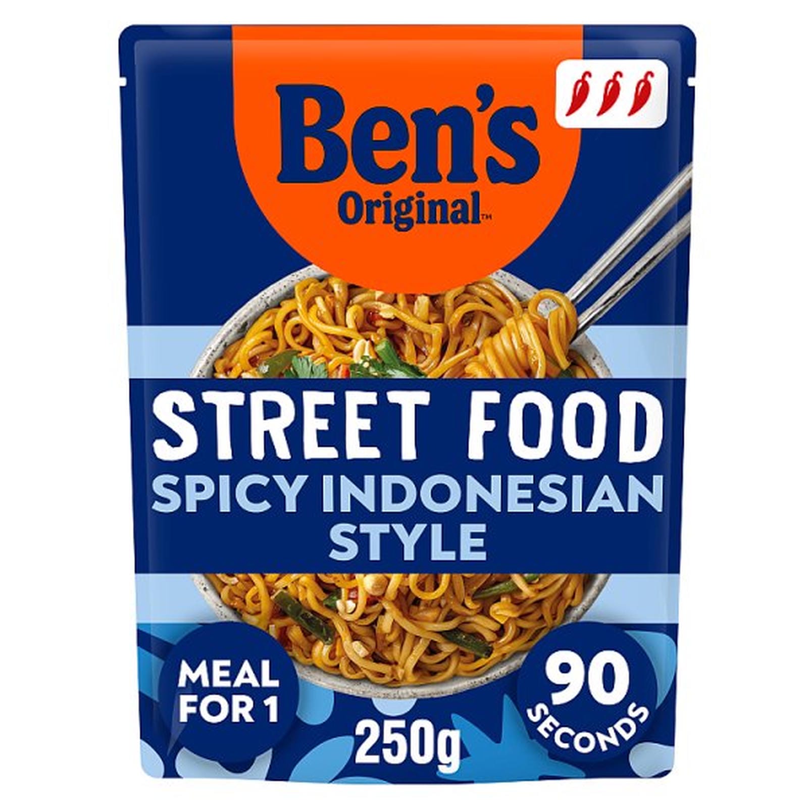 Bens Original Street Food Indonesian Spicy Noodles Ready Meal 250g