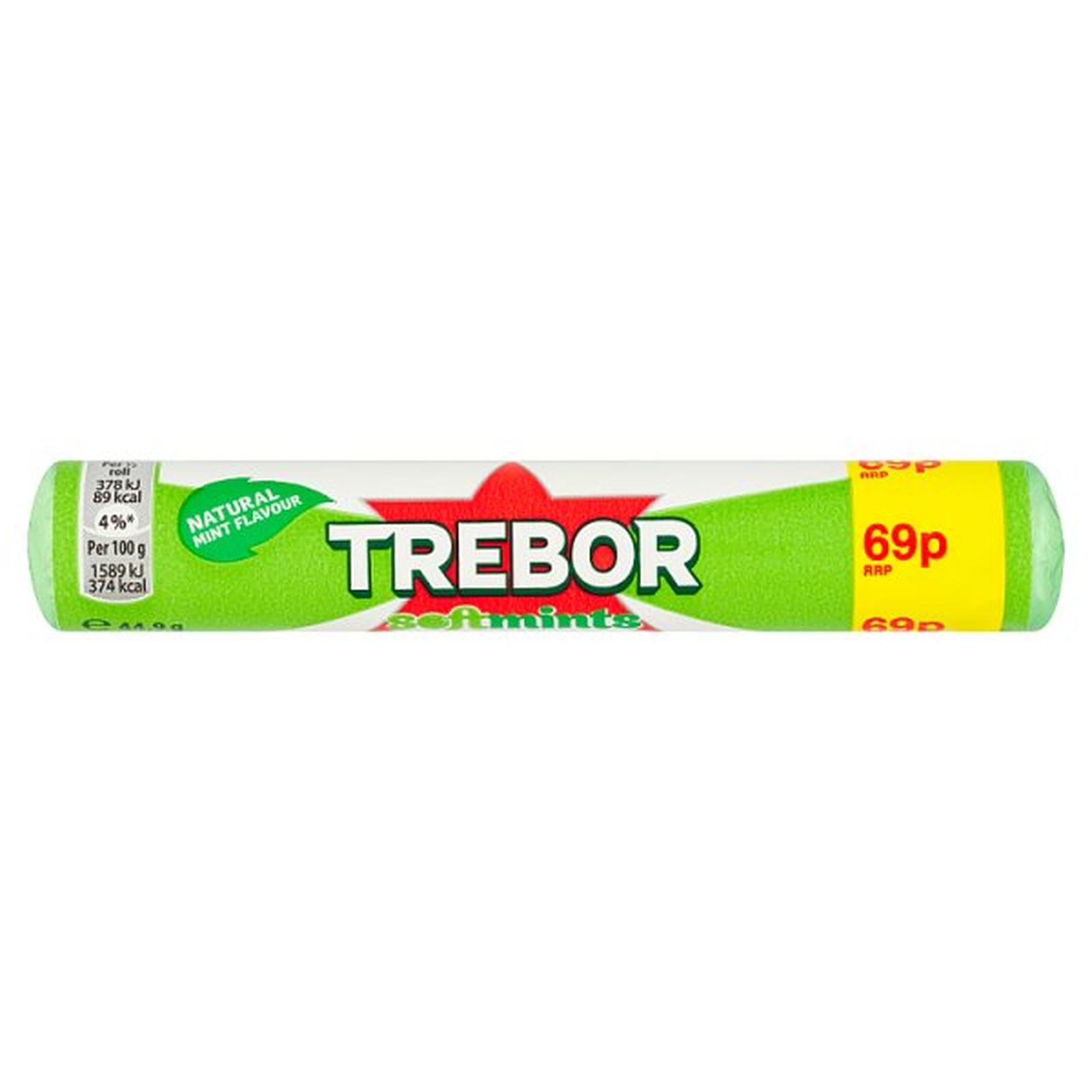 Trebor Softmints Peppermint Mints Roll 69p PMP 44.9g