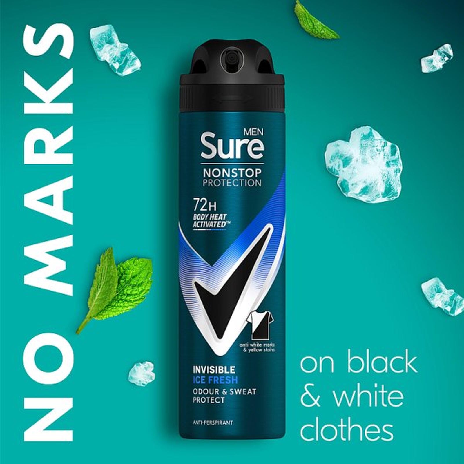 Sure Men Nonstop Protection Anti-Perspirant Aerosol Invisible Ice Fresh 150 ml