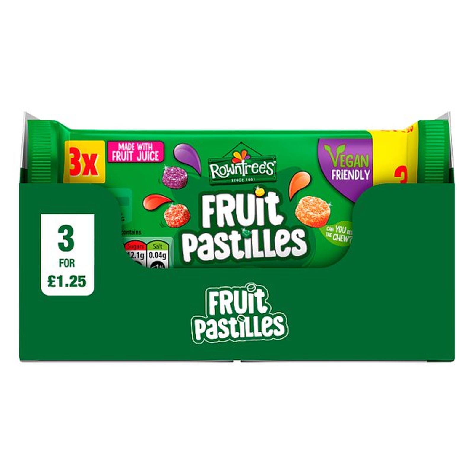 Rowntree's Fruit Pastilles Sweets 3 Pack Multipack 123g PMP £1.25