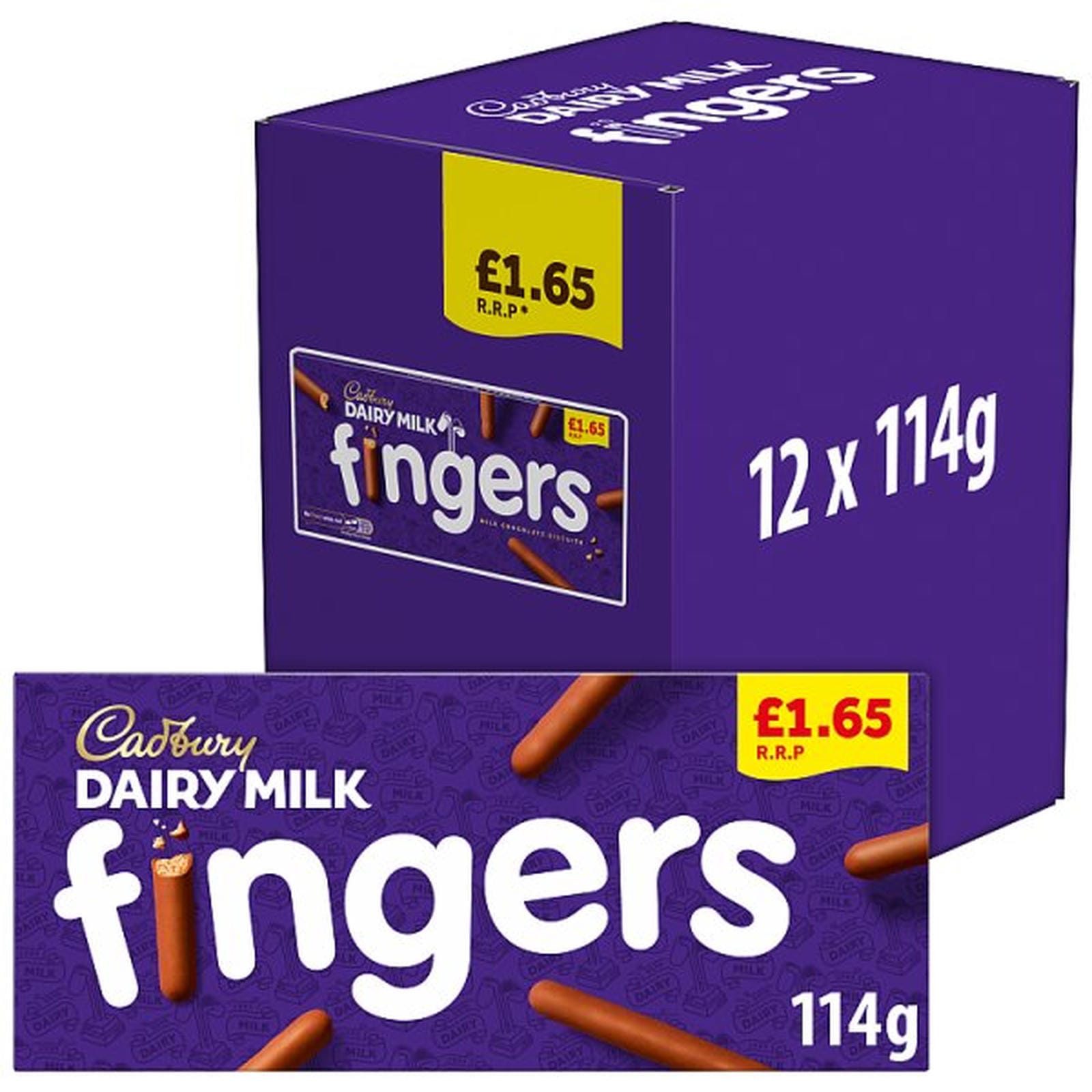 Cadbury Dairy Milk Fingers Milk Chocolate Covered Biscuits 114g PMP £1.65