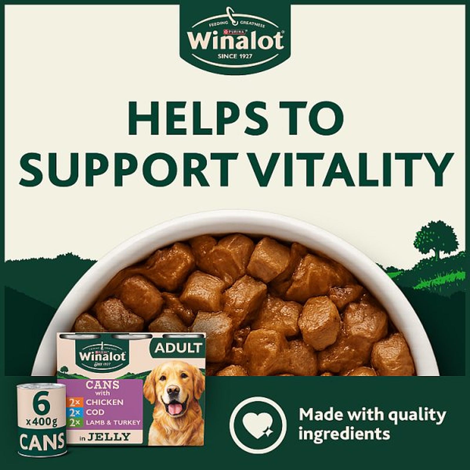 WINALOT Classics Mixed in Jelly Wet Dog Food 6x400g PMP