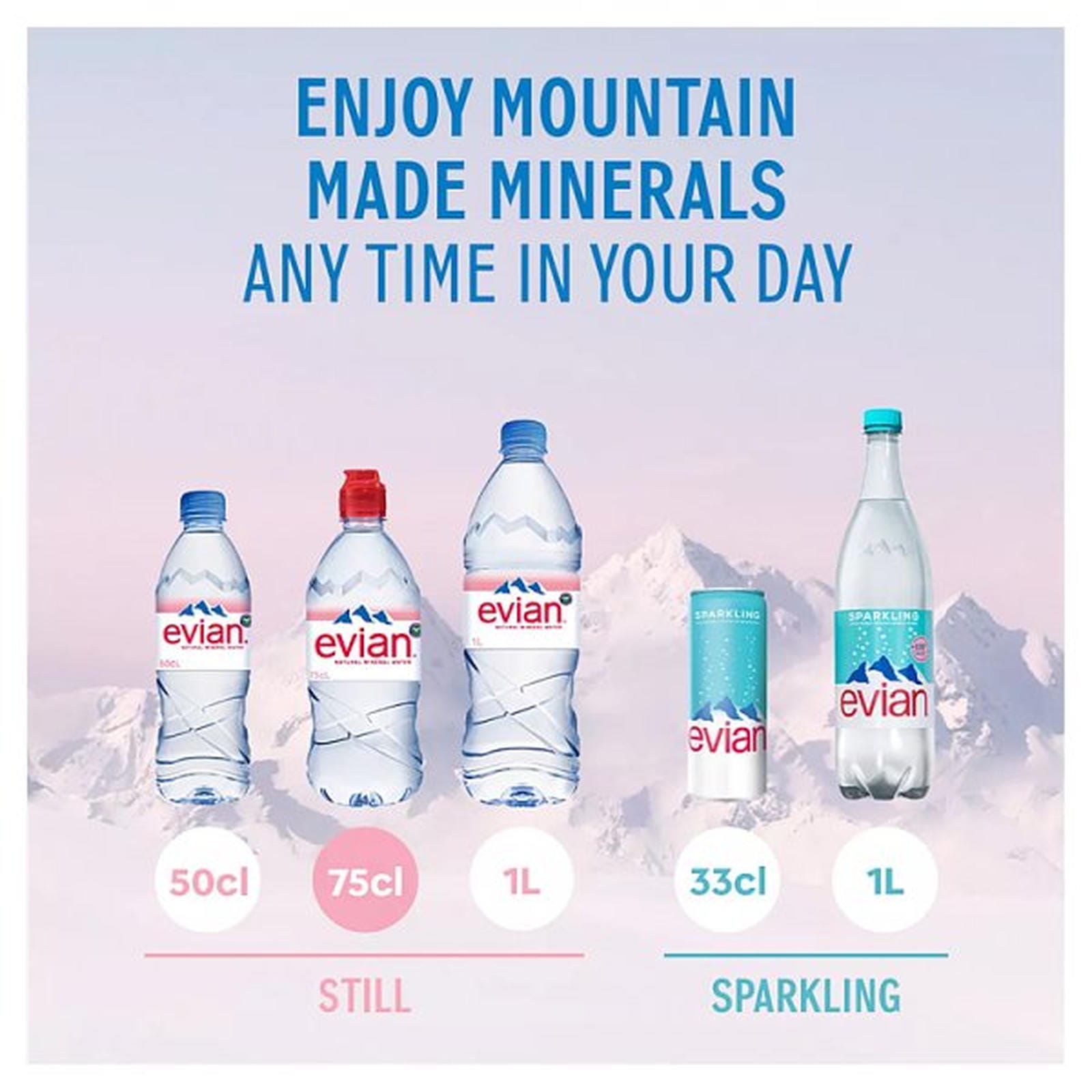 evian Still Natural Mineral Water 12 x 750ml