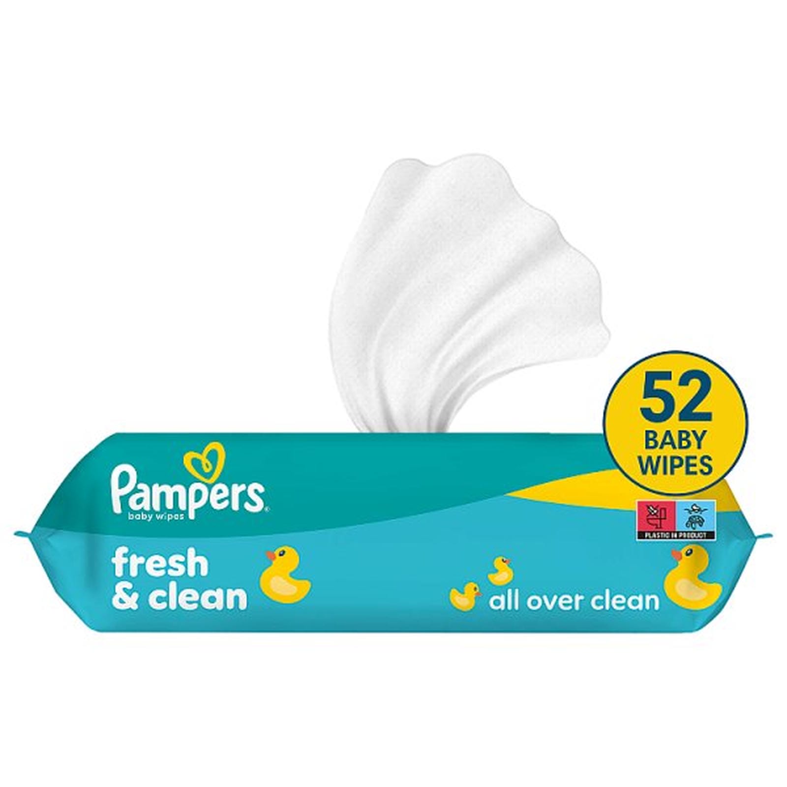 Pampers Fresh Clean Baby Wipes, 52 Baby Wet Wipes