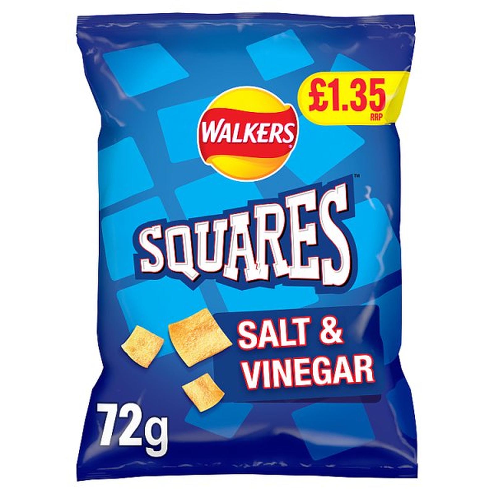 Walkers Squares Salt & Vinegar Crisps 72g PMP £1.35 RRP