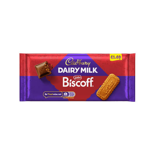 Cadbury Dairy Milk Biscoff Biscuit Chocolate Bar 95g PMP £1.69 – 21 x 95g