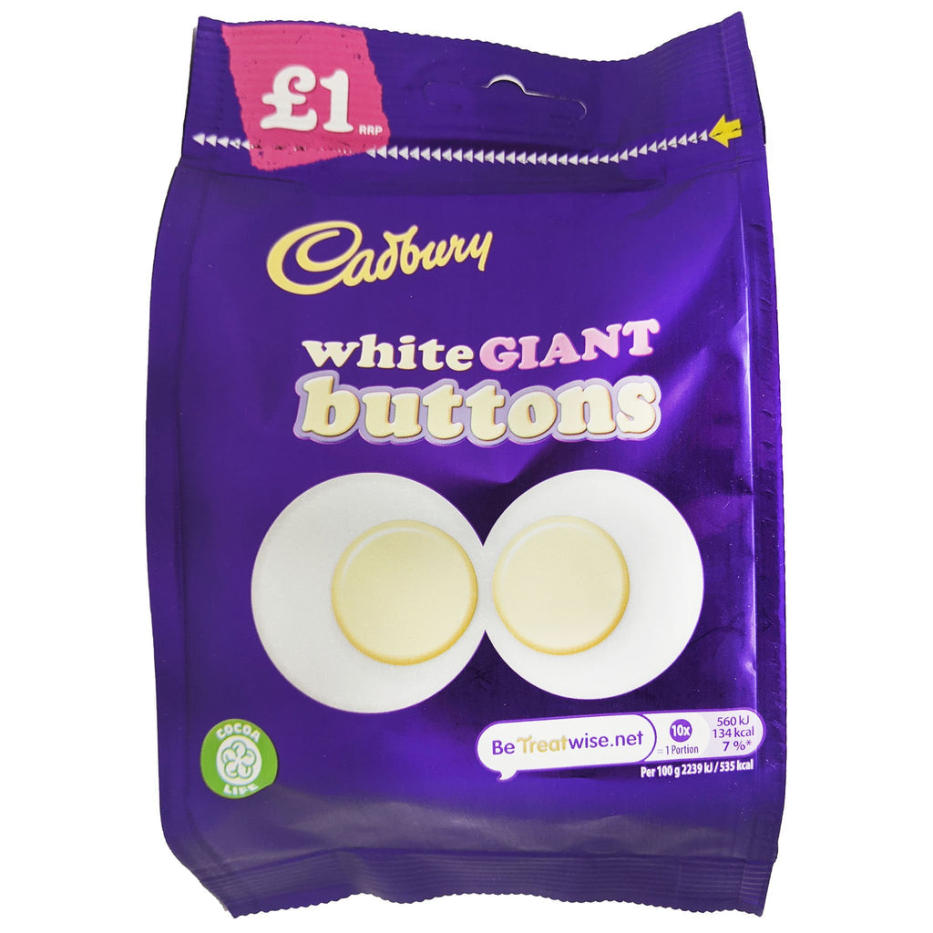 Cadbury Buttons White Chocolate 85g – 10 x 85g
