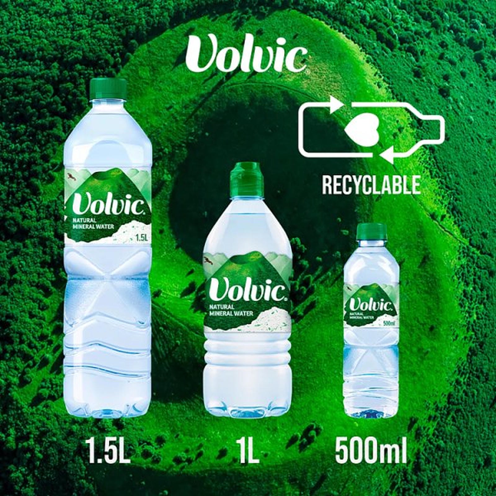 Volvic Natural Bottled Mineral Still Water 12 x 1L