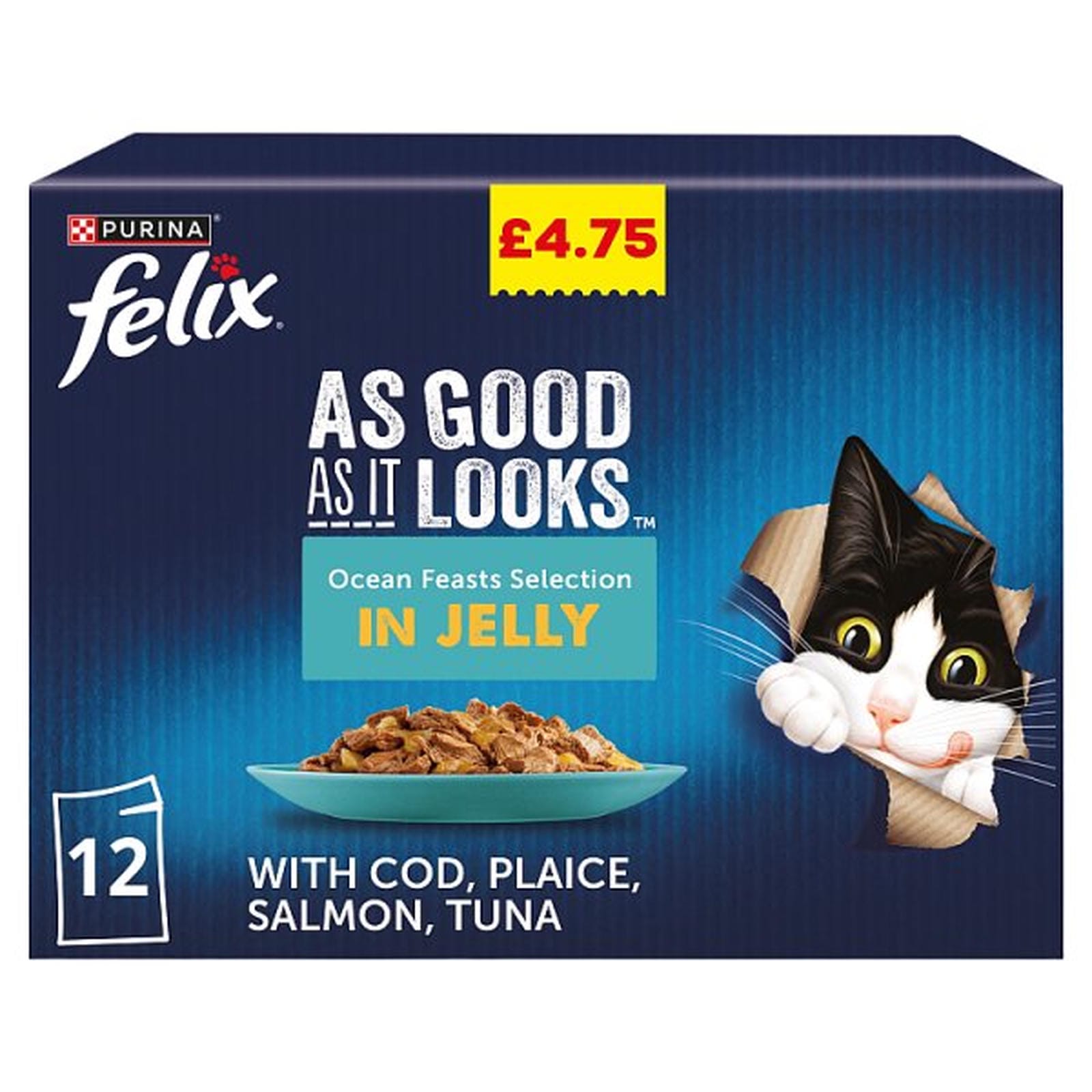 FELIX As Good As it Looks Ocean Feasts Wet Cat Food 12x85g PMP