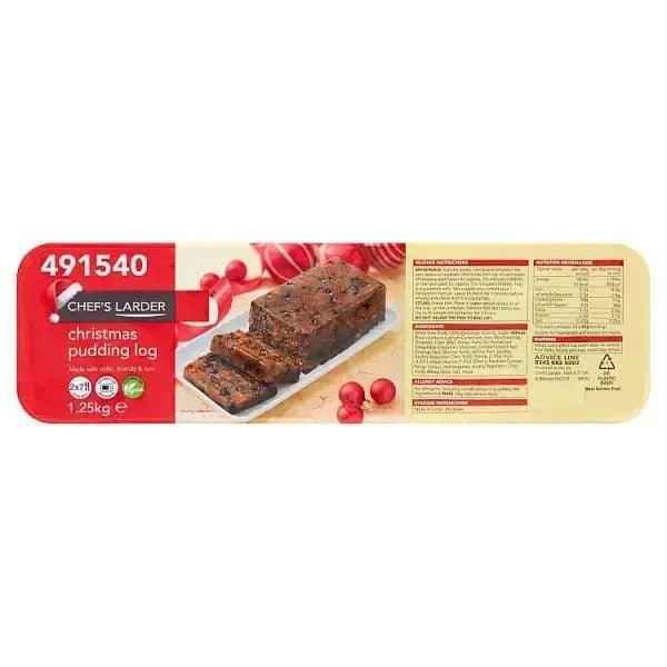 Chef's Larder Christmas Pudding Log 1.25kg Foodservice Ready 1 x 1.25kg For Retail And Foodservice Use