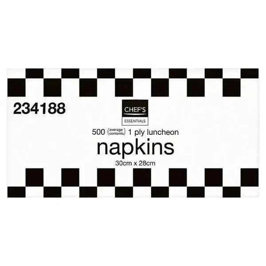 Chef's Essentials 1 Ply Luncheon 500 Napkins – 1 x 500pk