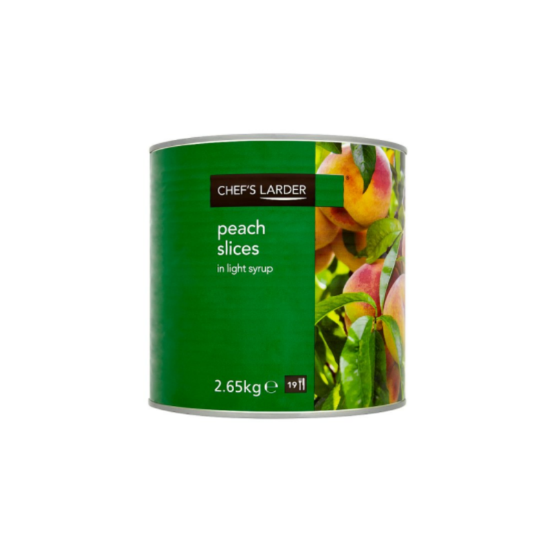Chef's Larder Peach Slices Light Syrup 2.65 Kilograms Case of 6 x 2.65 Kilograms