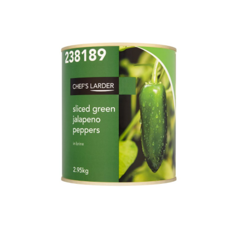 Chef's Larder Jalapeno Peppers Sliced Green in Brine 2.95kg Multi Pack 6 x 2.95kg