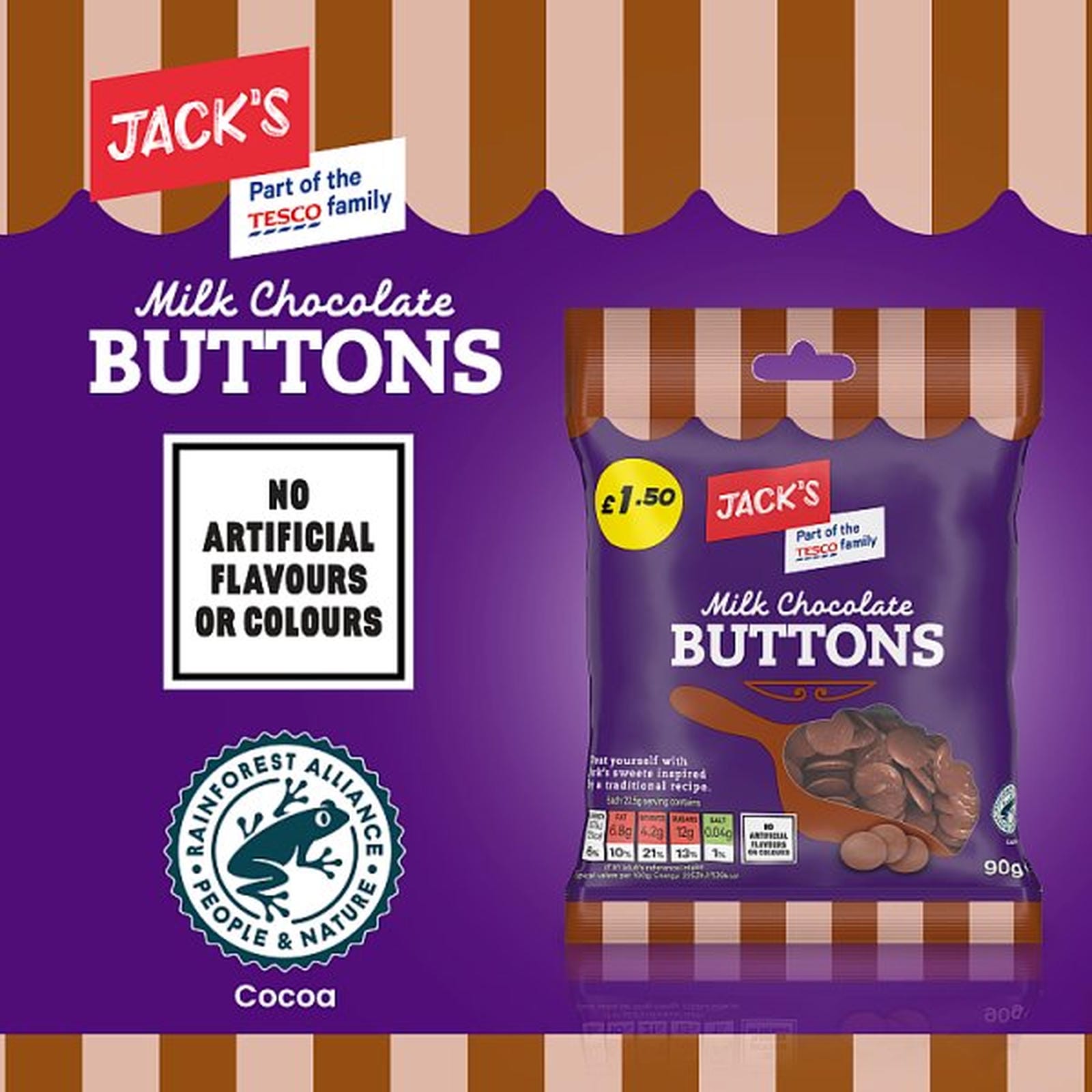 Jack's Milk Chocolate Buttons 90g