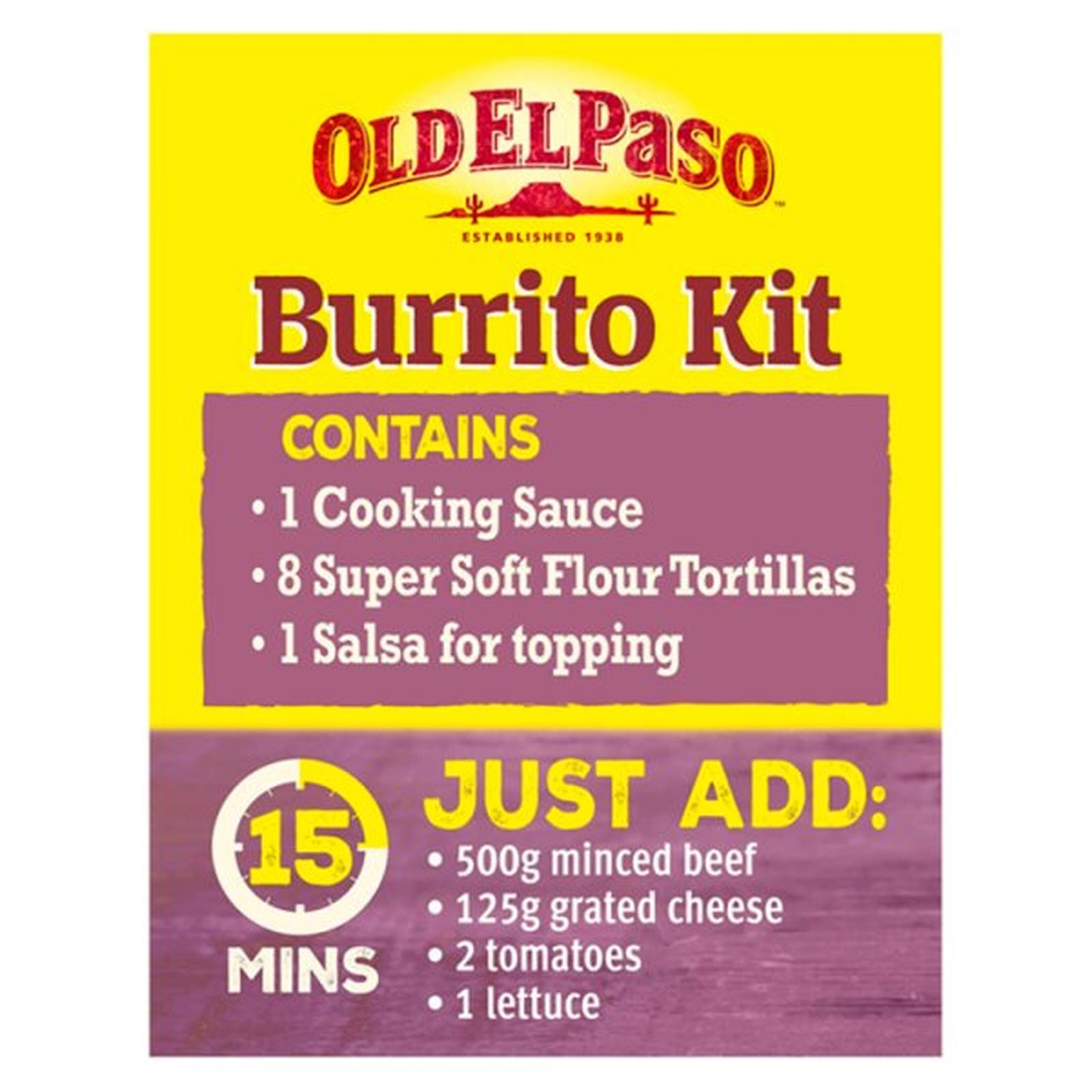 Old El Paso Burrito Kit Bean & Chilli Mild 620g