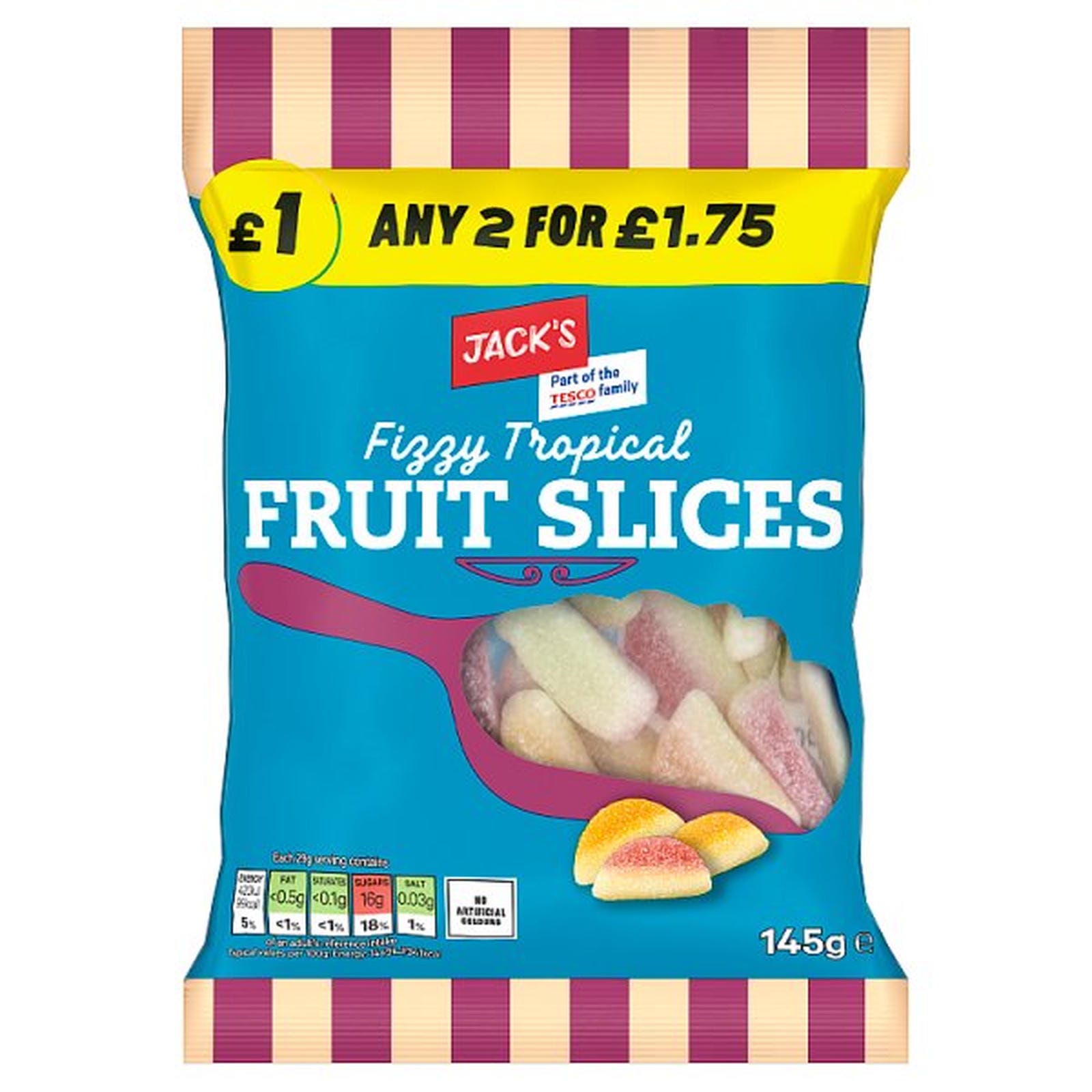 Jack's Fizzy Tropical Fruit Slices 145g