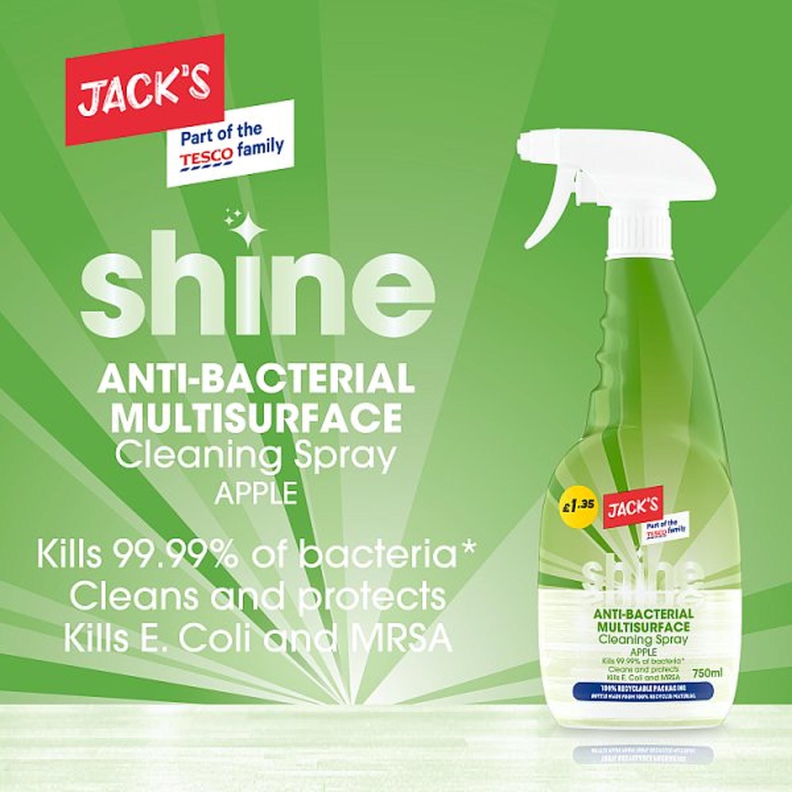 Jack's Anti-Bacterial Multisurface Cleaning Spray Apple 750ml