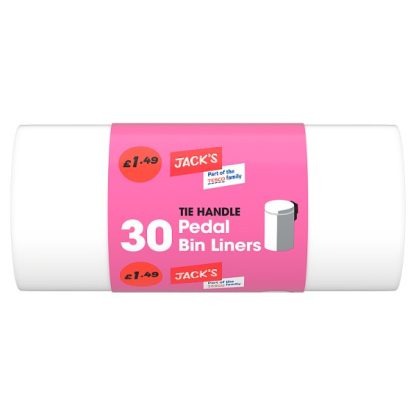 Jack's 30 Tie Handle Pedal Bin Liners – 12 x 30pk