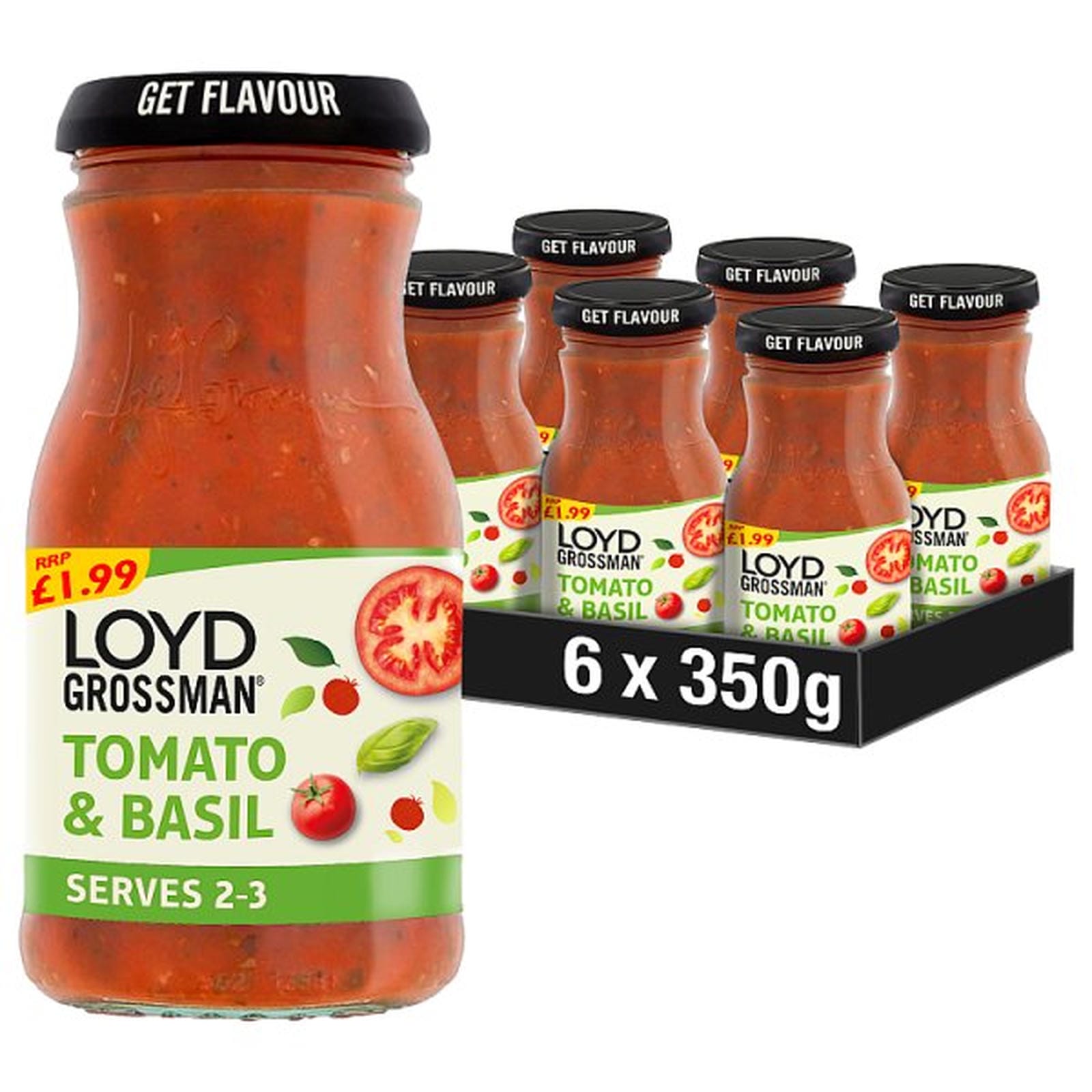 Loyd Grossman Tomato & Basil Pasta Sauce Jar 350g