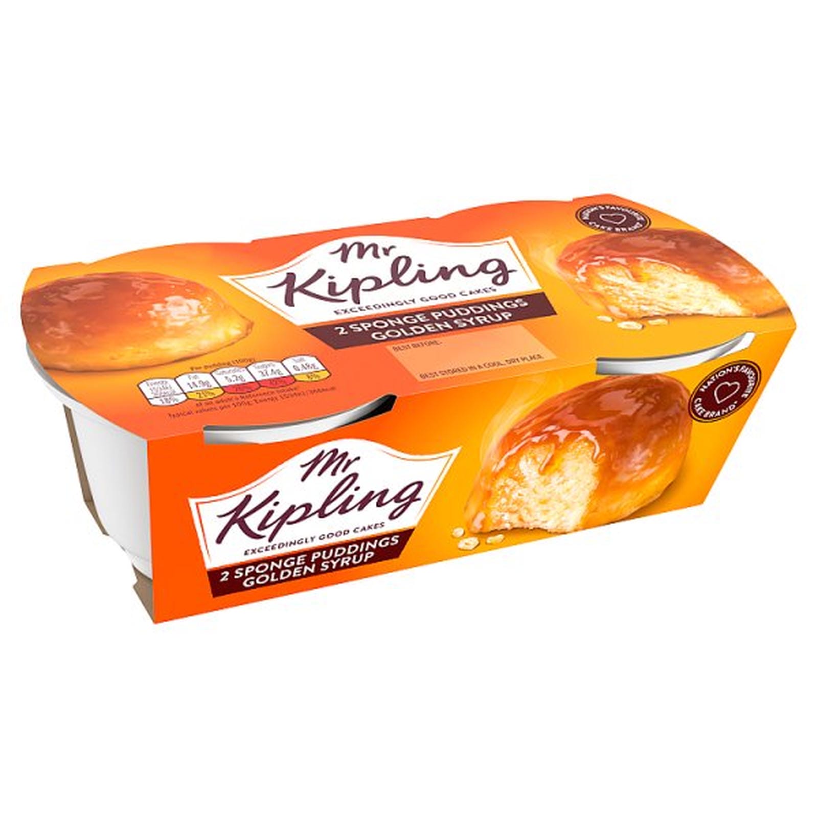 Mr Kipling Golden Syrup Sponge Pudding Cake Dessert Pots 2 x 95g
