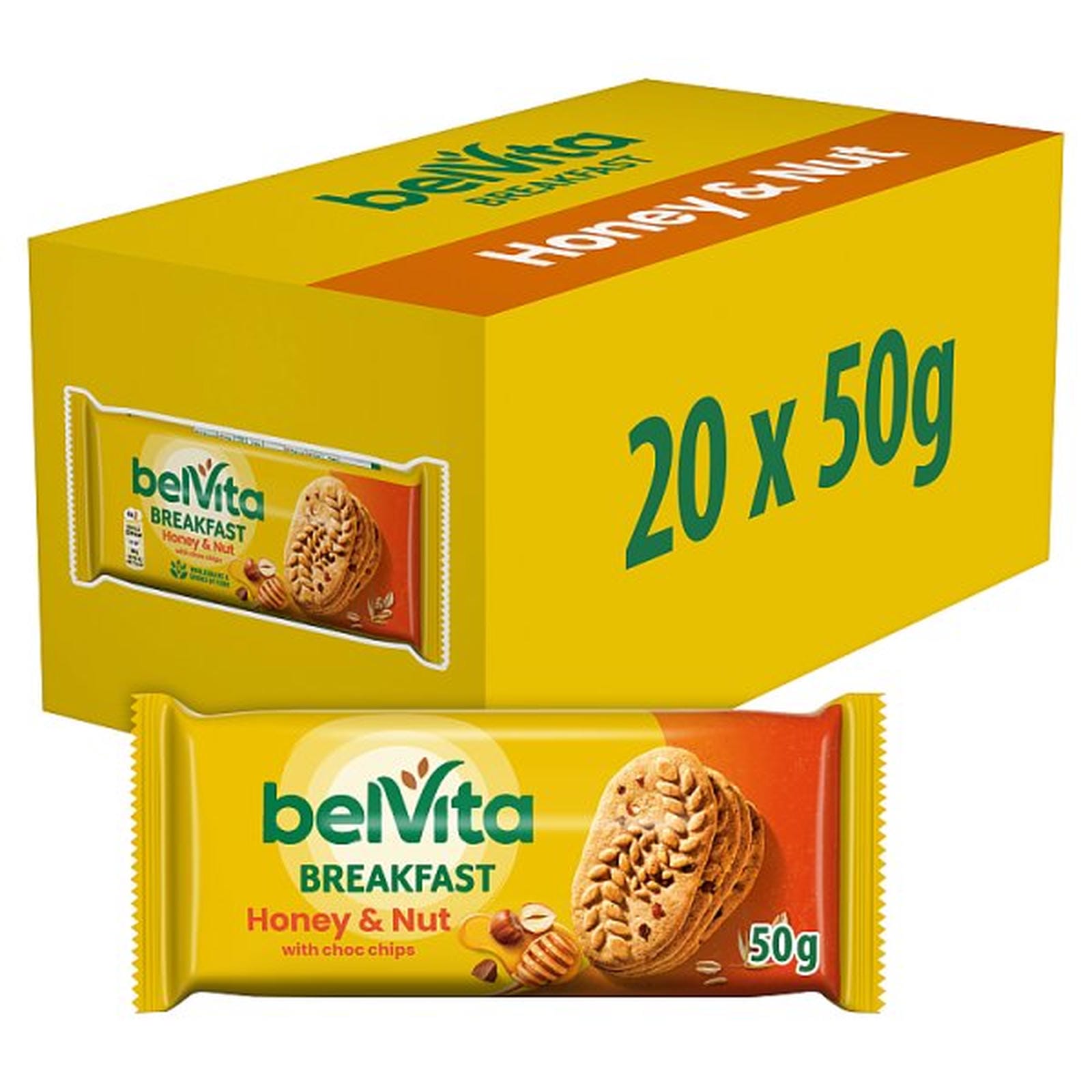 Belvita Honey & Nut with Chocolate Chips Cereal Biscuit Snack Bar 50g