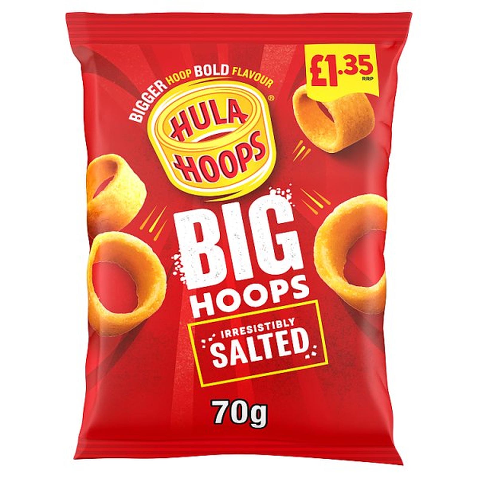 Hula Hoops Big Hoops Salted Crisps 70g, £1.35 PMP