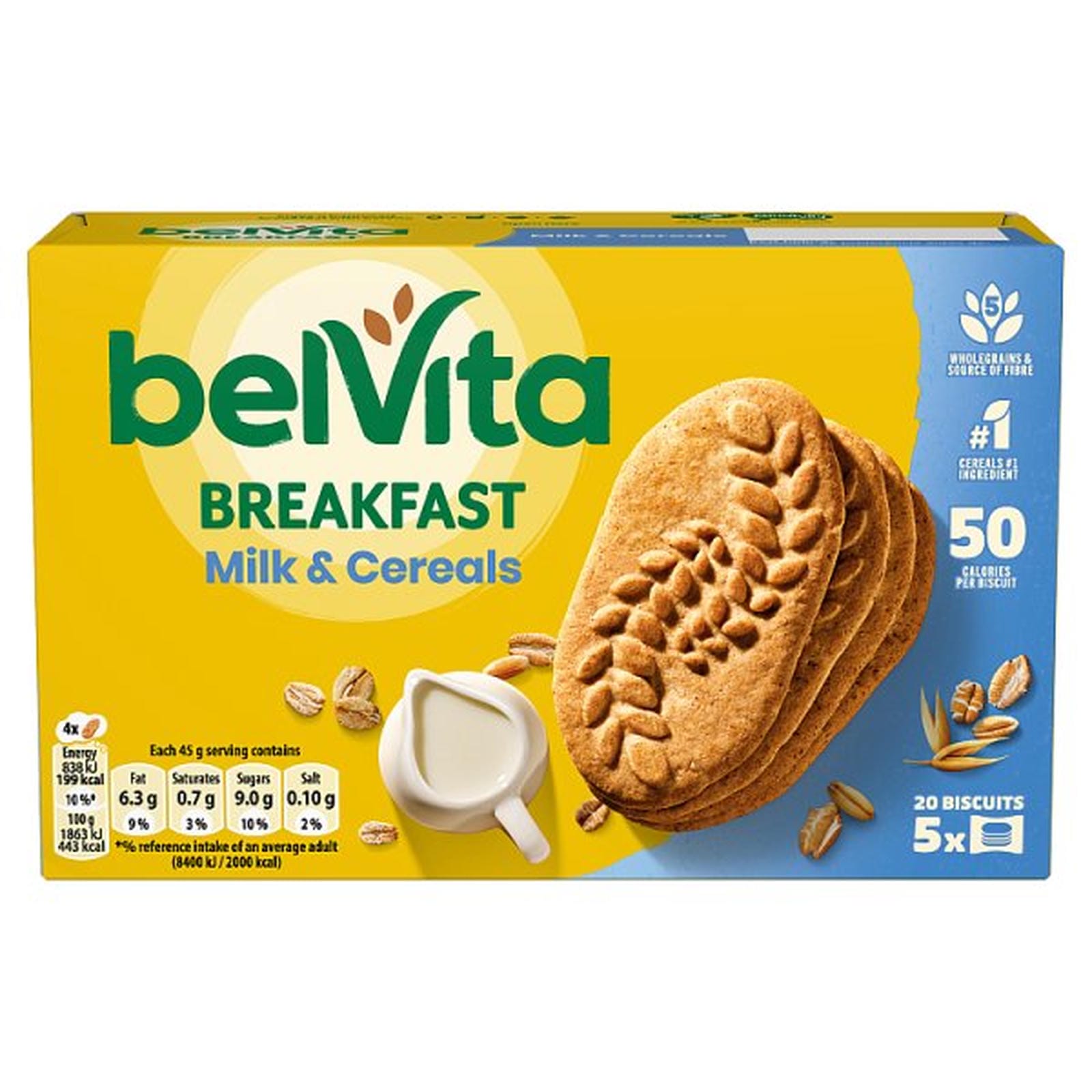 Belvita Milk & Cereal Biscuit Snack Bars Multipack 125g (5 x 45g)