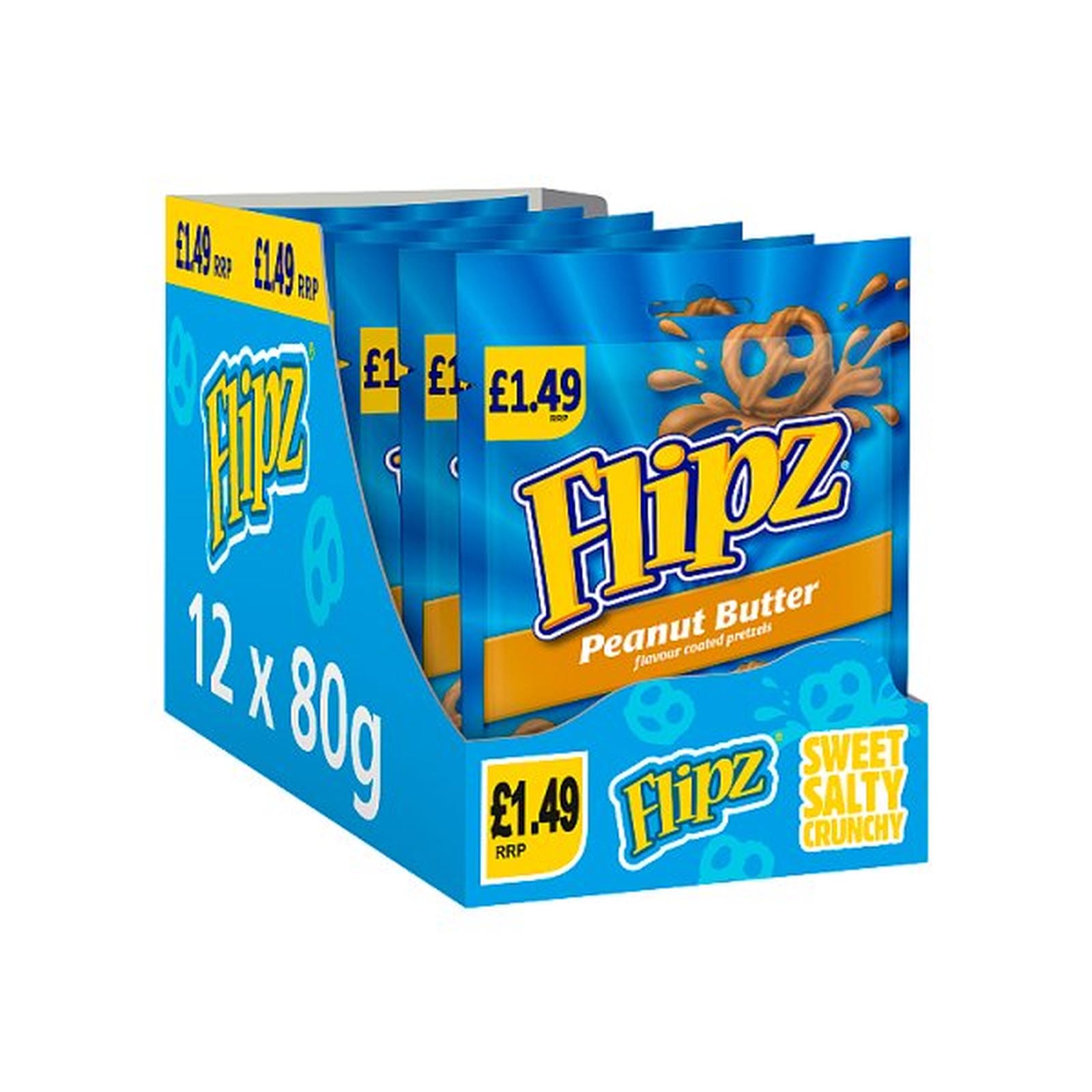 Flipz Peanut Butter Flavour Coated Pretzel Snacks £1.49 PMP 80g