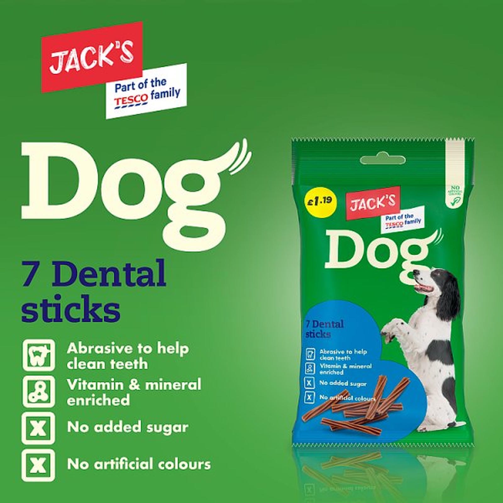 Jack's 7 Dog Dental Sticks 180g