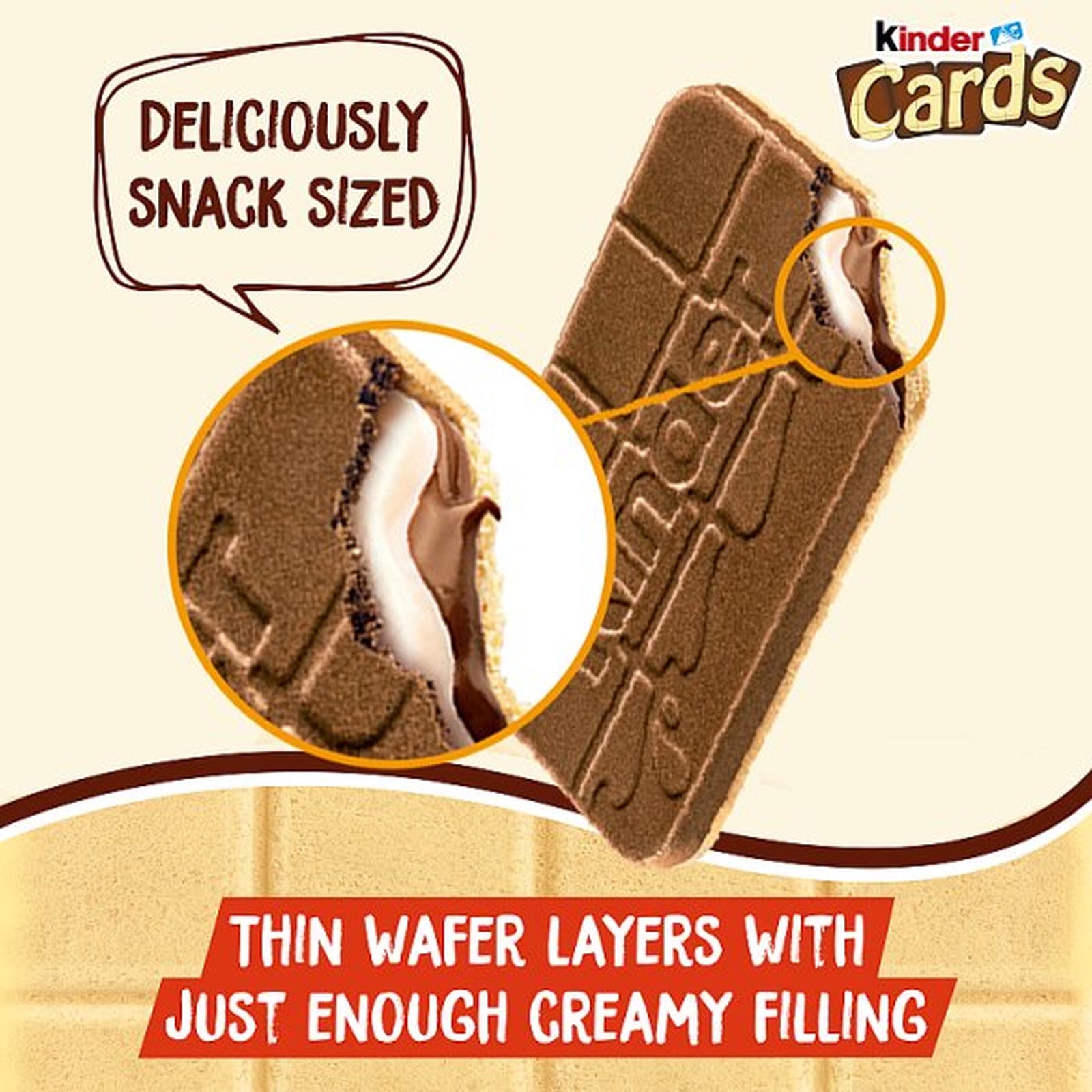 Kinder Cards Milk Chocolate Wafer Biscuit Snack Bar Twin Pack 25.6g PMP