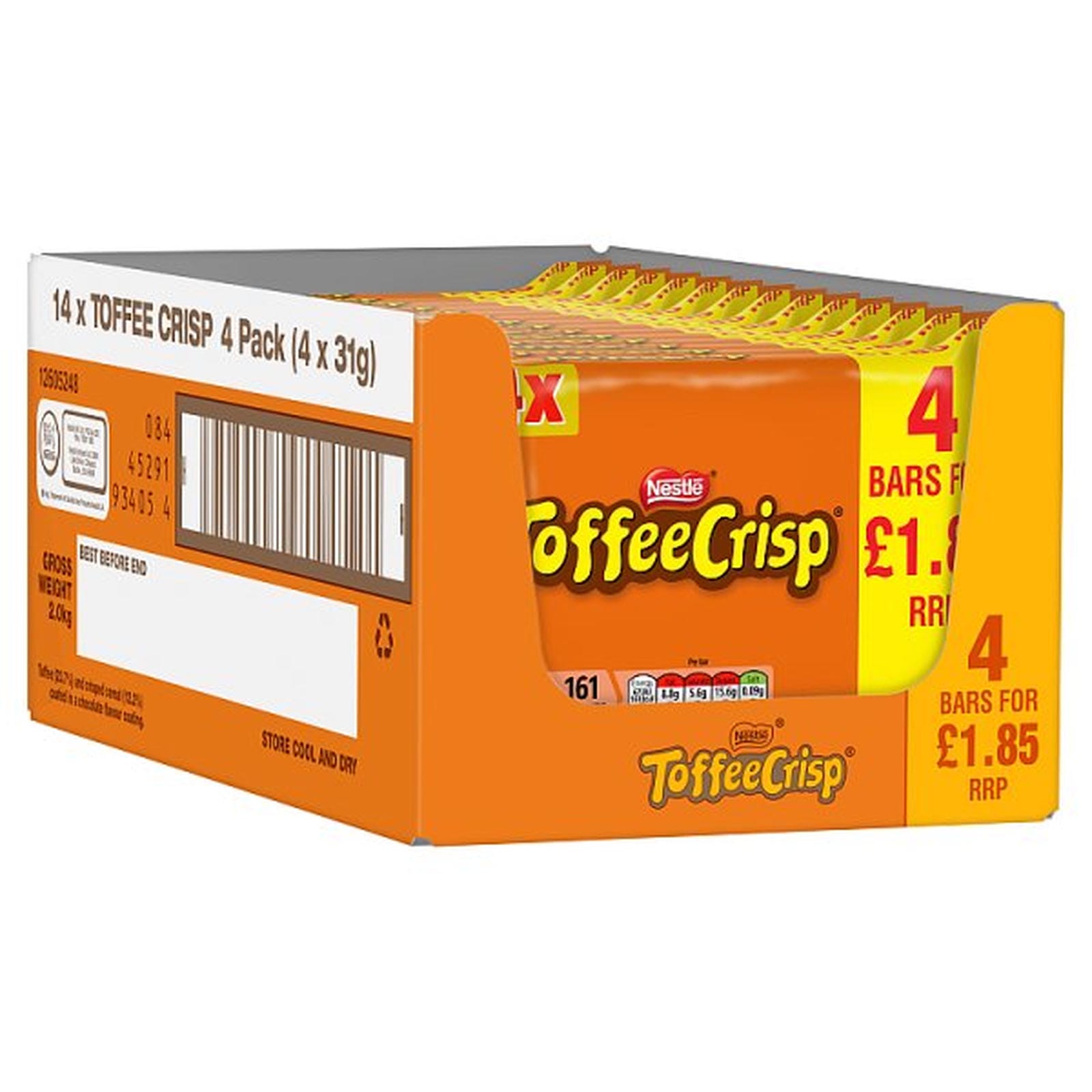 Toffee Crisp Bar 4 Pack Multipack 124g PMP £1.85
