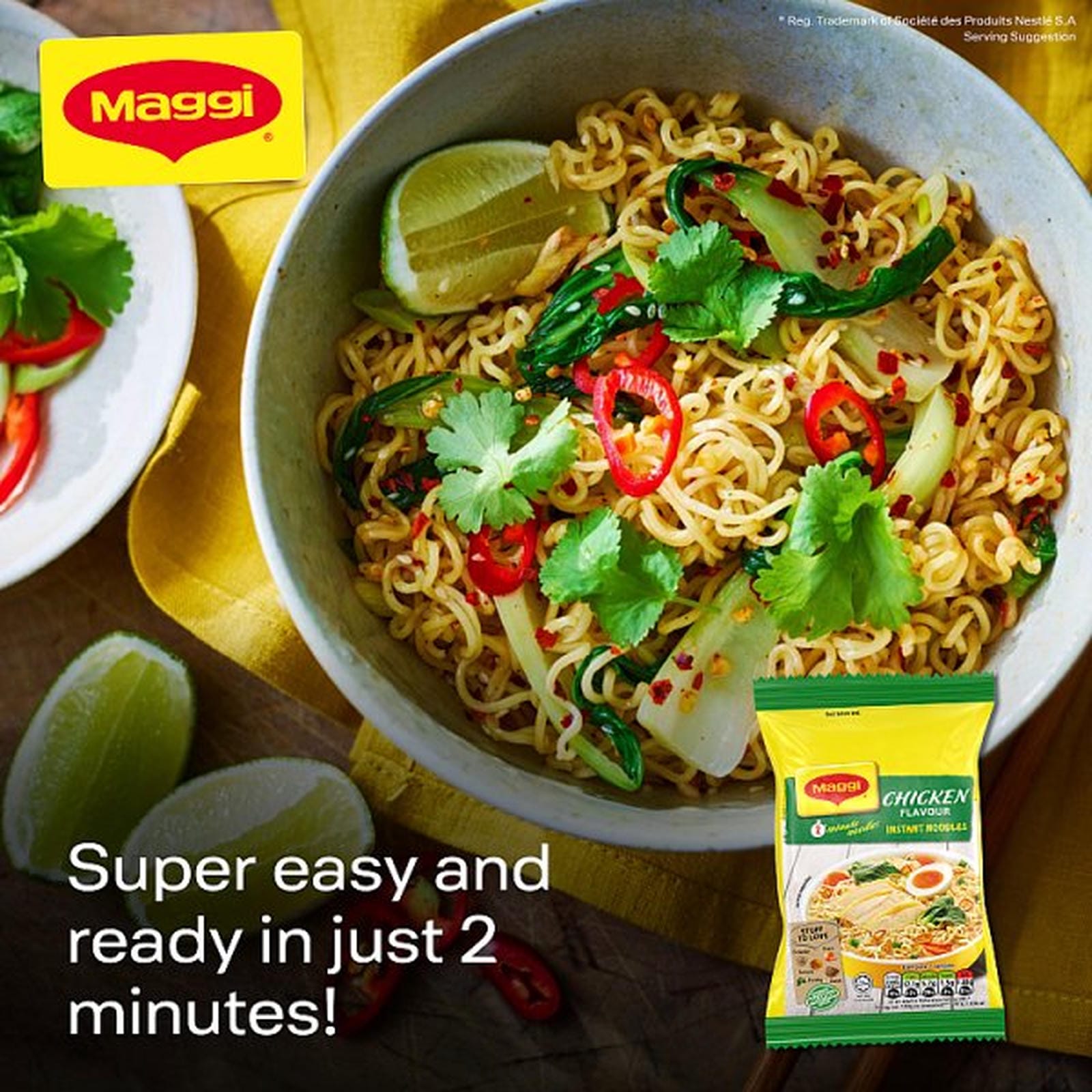 Maggi 2 Minute Authentic Malaysian Chicken Noodles Multipack 5x74g