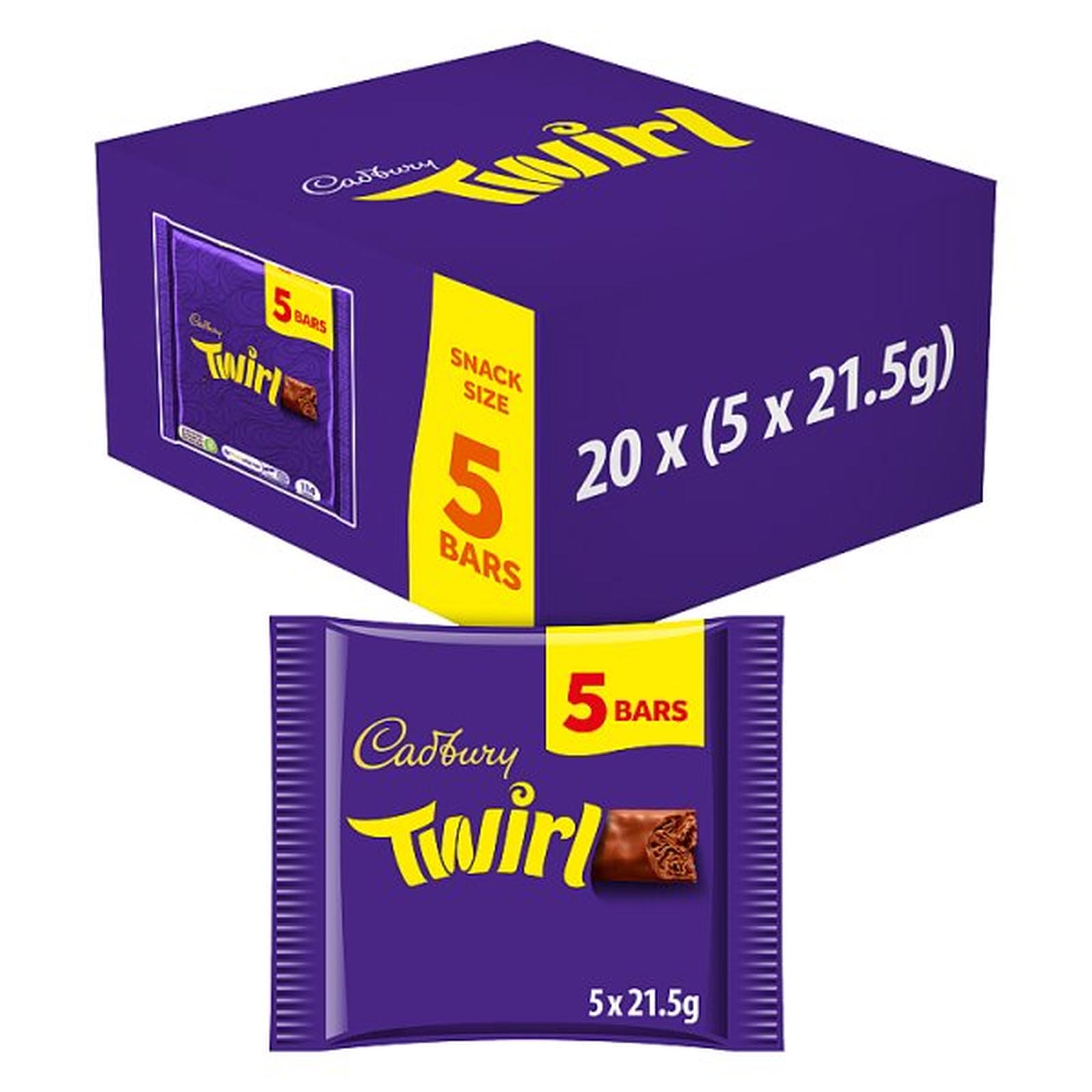 Cadbury Twirl Milk Chocolate 5 Pack Multipack 107.5 g