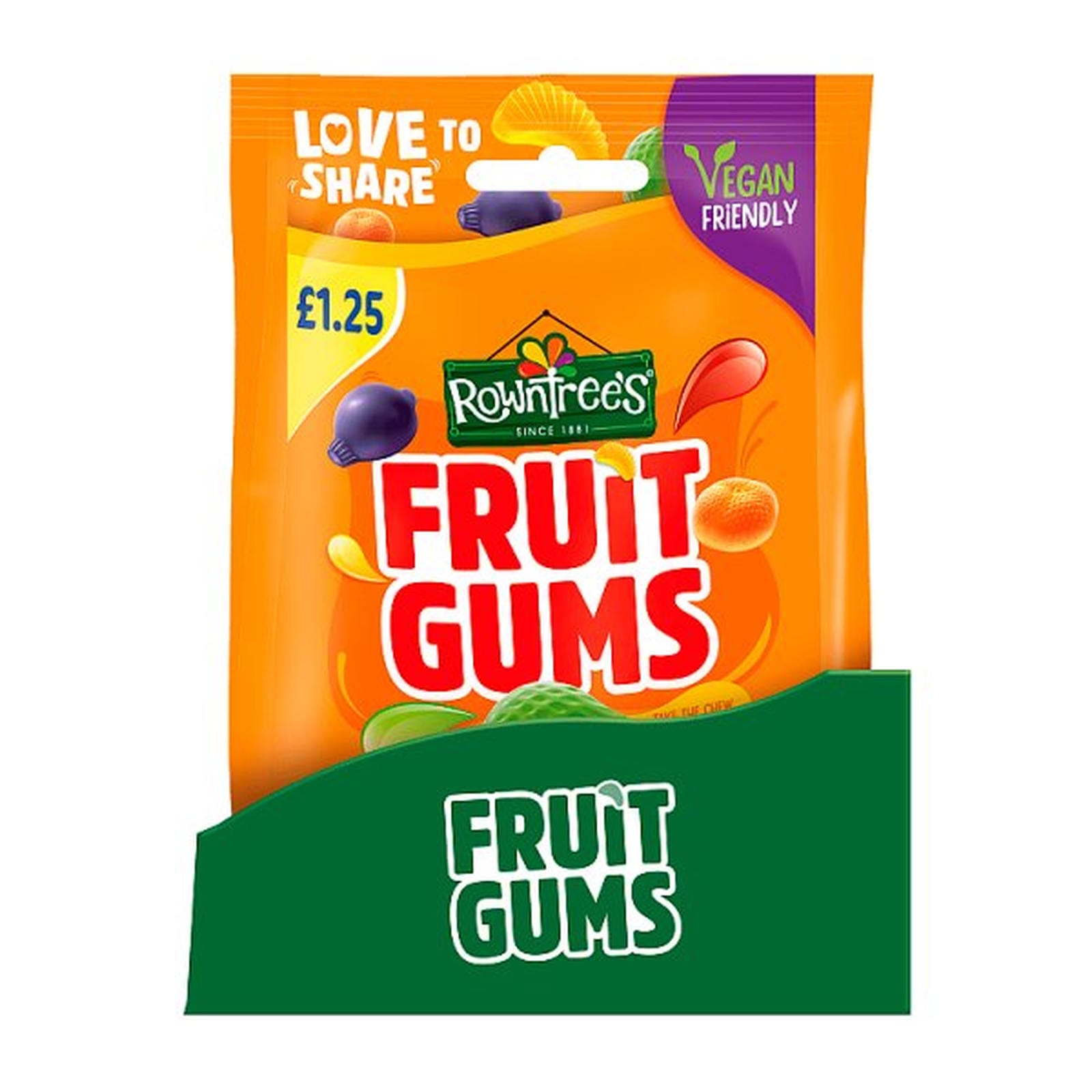 Rowntree's Fruit Gums Sweets Sharing Bag 120g PMP £1.25